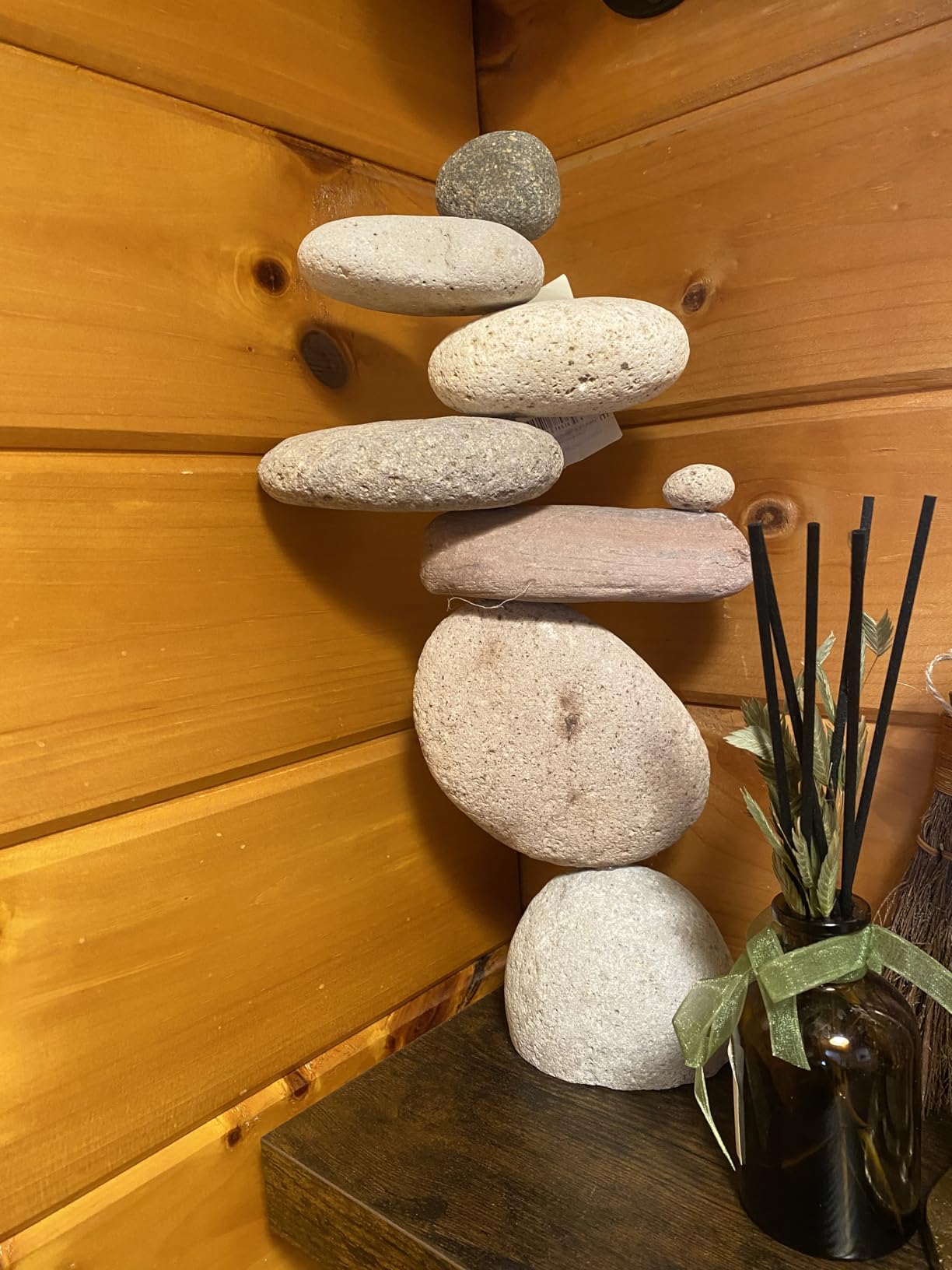 Ancient Graffiti Eight-Stone Balancing Cairn - Indoor/Outdoor Garden Decoration customer photo 2
