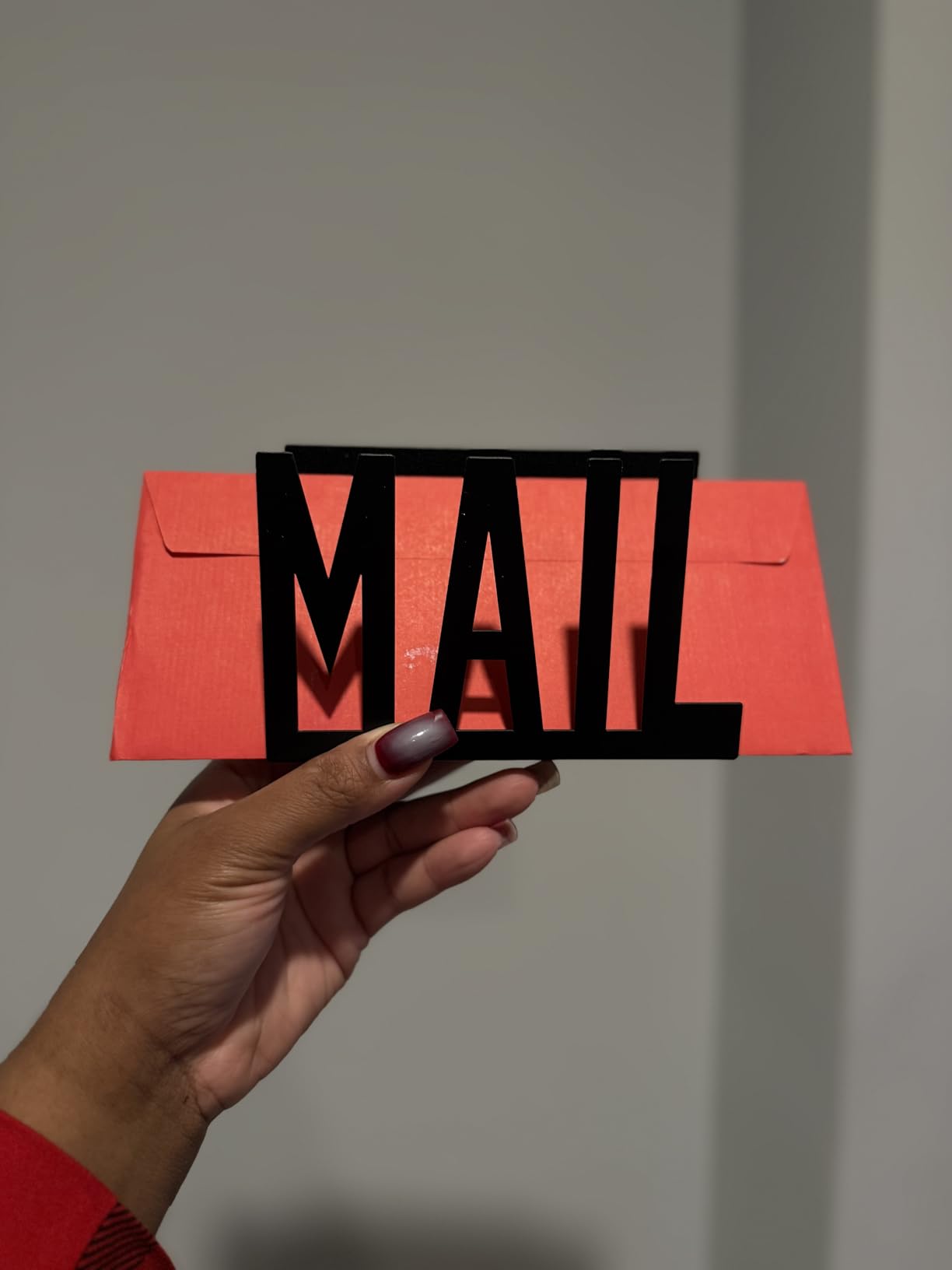 MyGift Modern Black Mail Holder Organizer with Cutout MAIL Lettering Design customer photo 1