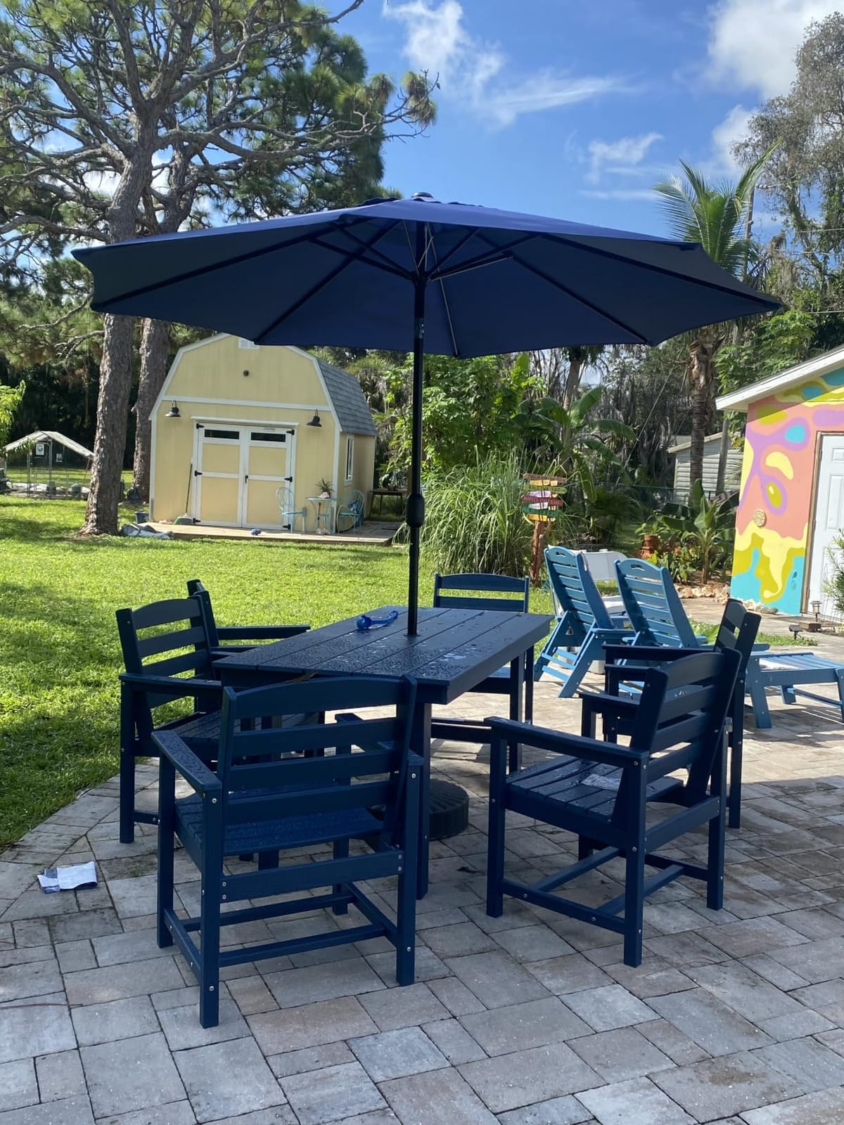 Sunnyglade 9' Patio Umbrella Outdoor Table Umbrella with 8 Ribs Dark Green customer photo 2