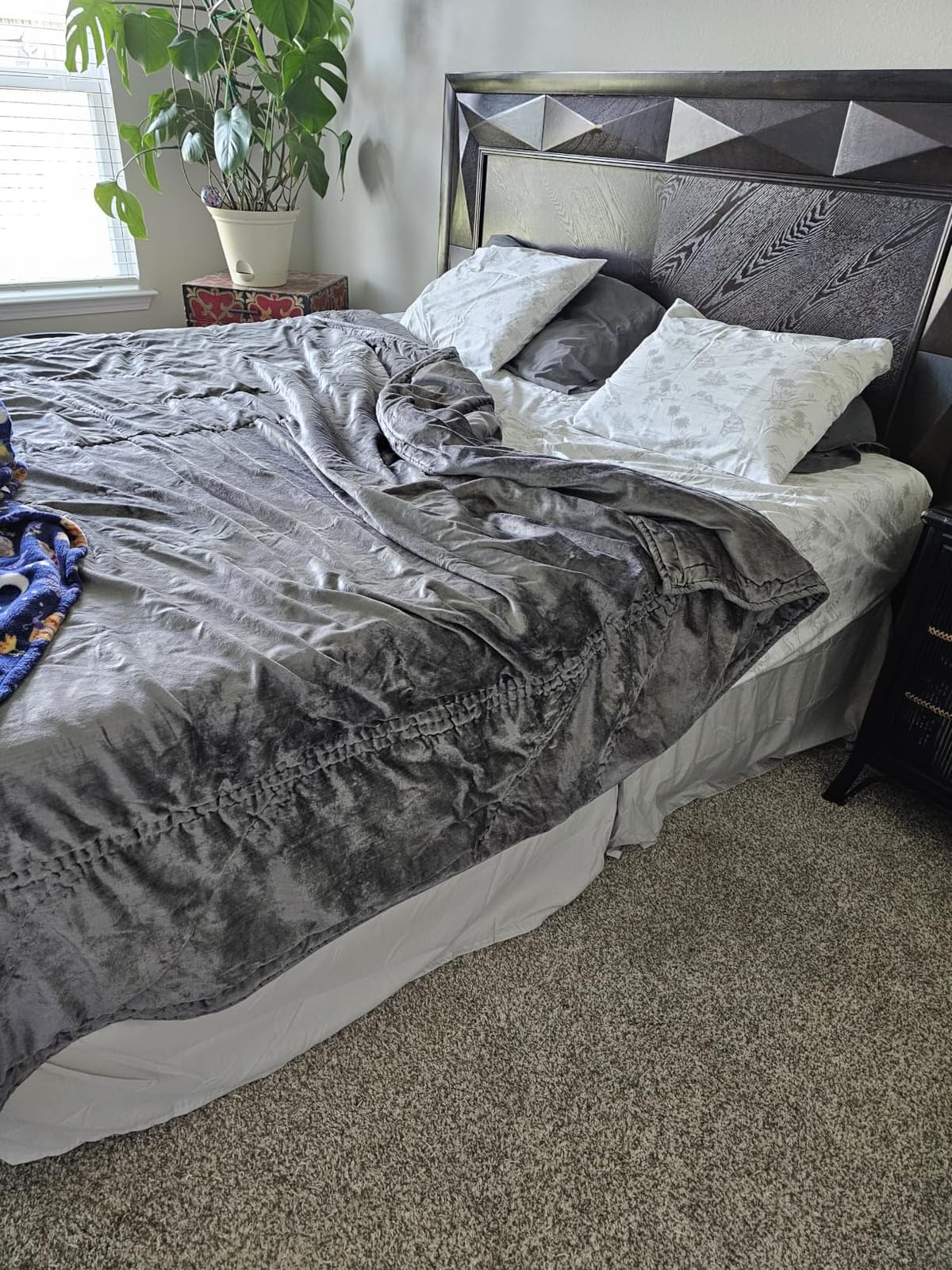 Amazon Basics Lightweight Pleated Bed Skirt, Machine Washable, Wrinkle and Fade Resistant, Queen, Black customer photo 2
