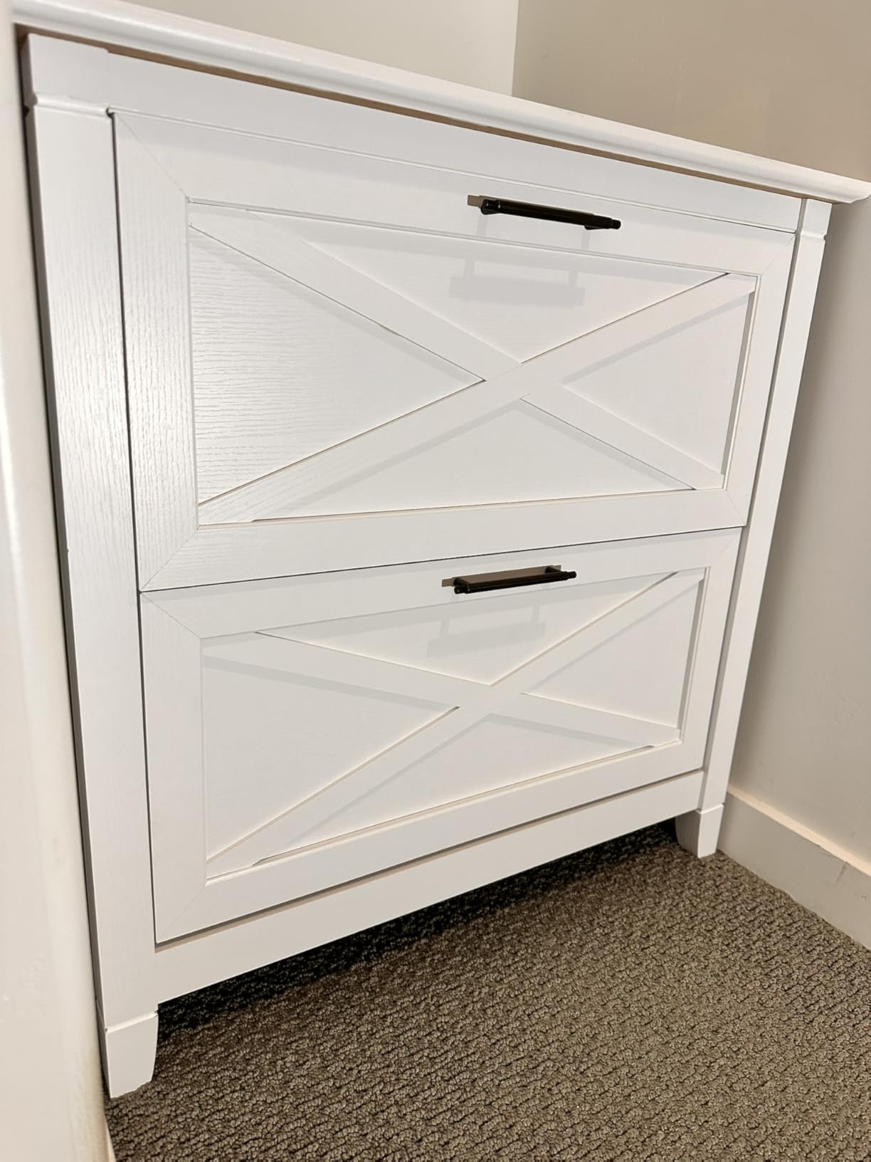 Bush Home Key West 2 Drawer Lateral File Cabinet in Bing Cherry, Document Storage for Home Office, Accent Chest with Drawers customer photo 2