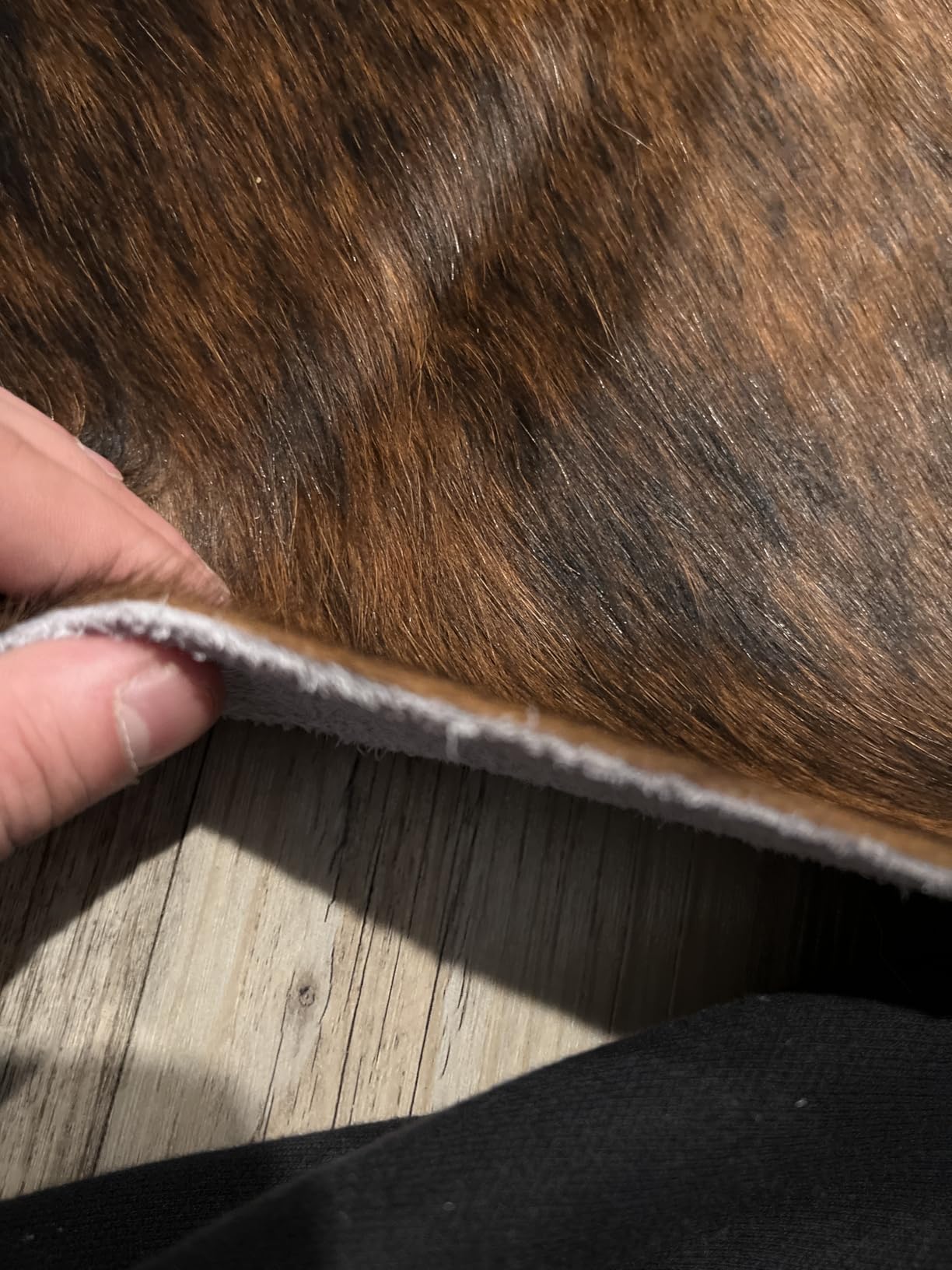 HIDES BAZAAR Brown Brindle Cowhide Rug 6x7 ft, Real Hair on Hide Area Rug customer photo 2