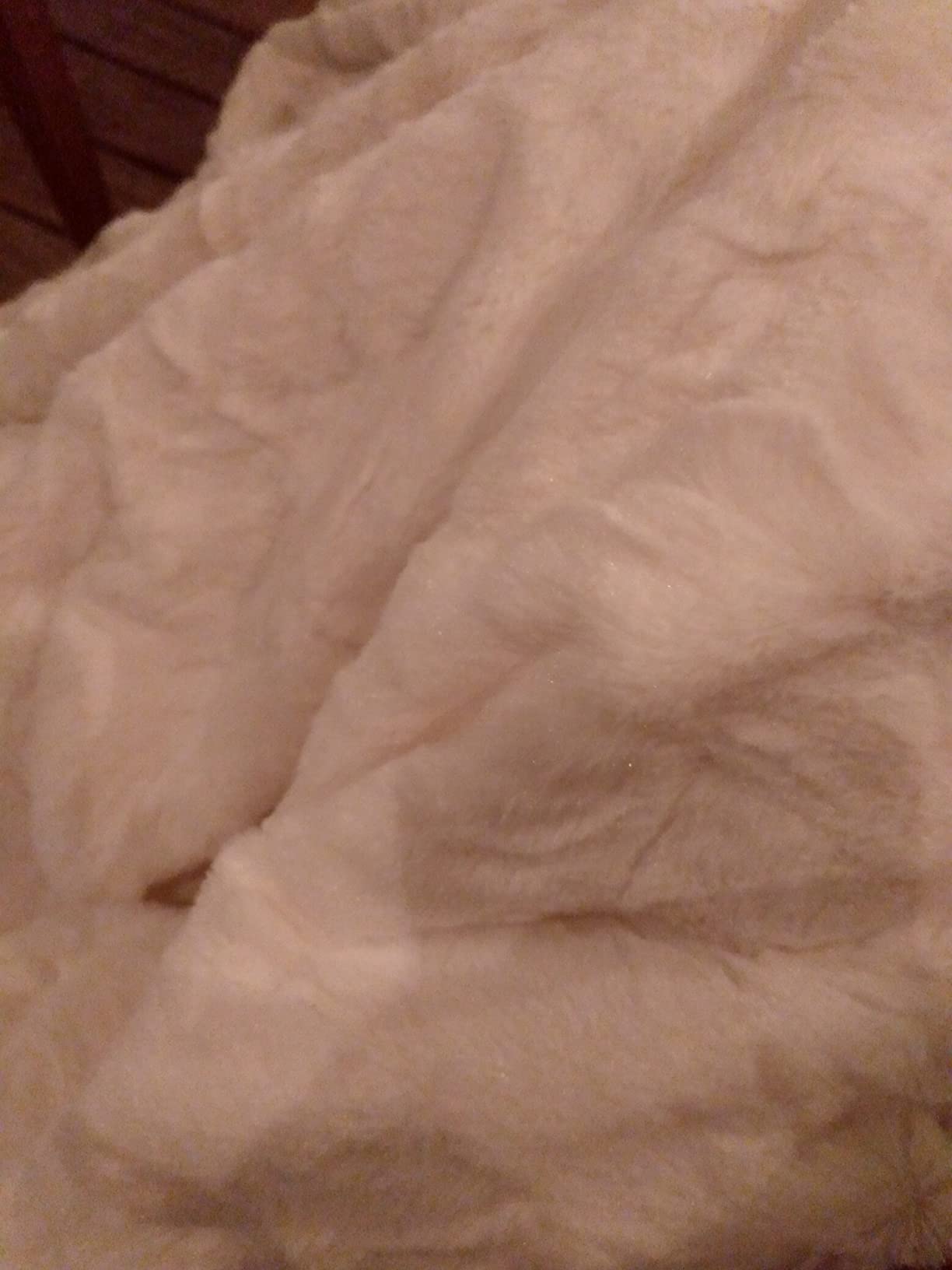 GRACED SOFT LUXURIES Faux Fur Throw Blanket Soft Marbled Ivory 50x60 customer photo 1