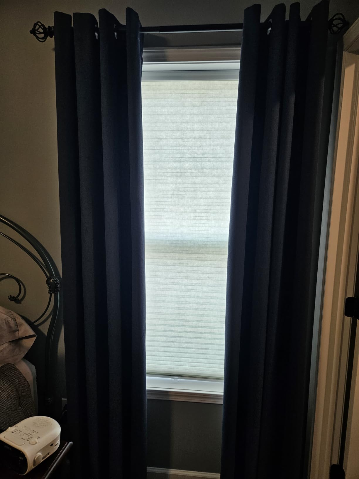 H.VERSAILTEX Polyester Blackout Curtains 96 Inches Long, 100% Absolutely Blackout Elegant Curtains for Bedroom, Thermal Insulated Linen Drapes Grommet Curtains with White Liner, 2 Panels, Natural customer photo 1