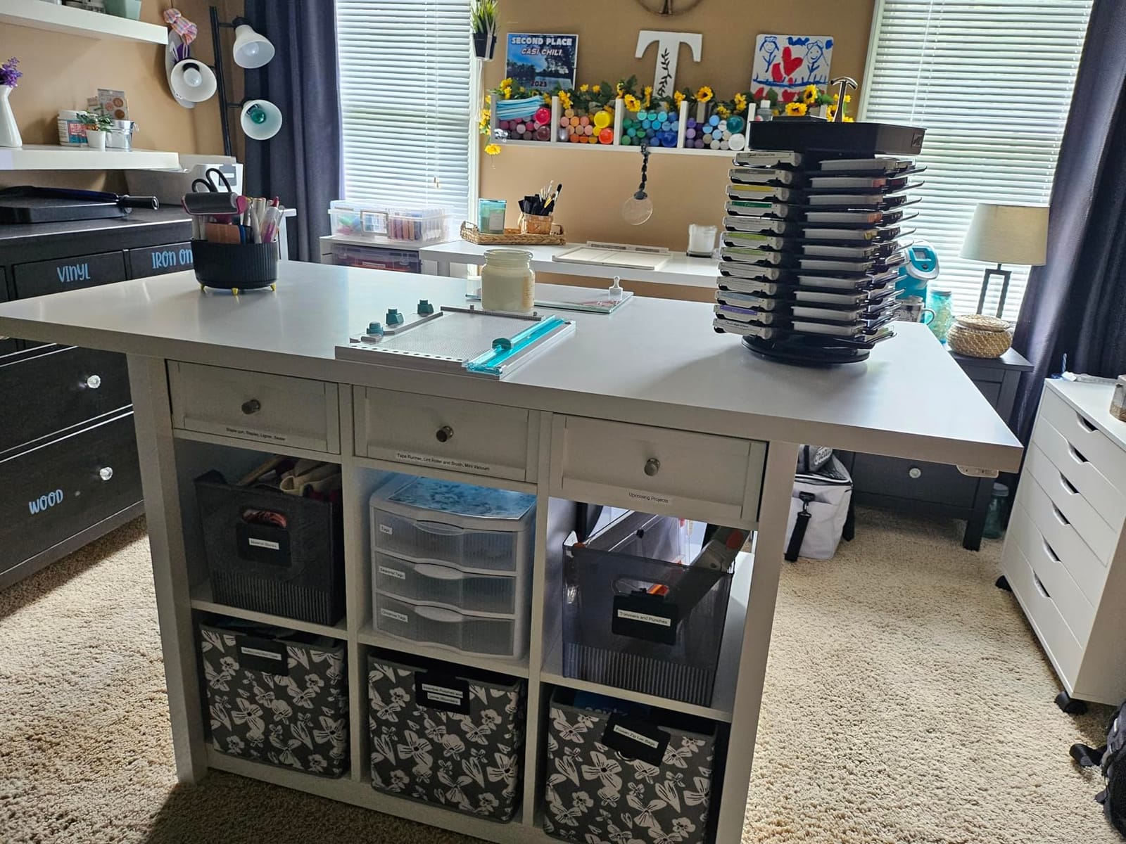 Sauder Craft Pro Series Craft Table/ Pantry cabinets, White finish customer photo 1