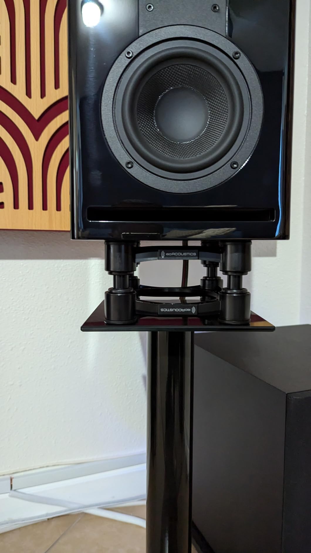 IsoAcoustics Iso-Stand Series Speaker Isolation Stands with Height & Tilt Adjustment: Iso-155 (6.1” x 7.5”) Pair customer photo 1