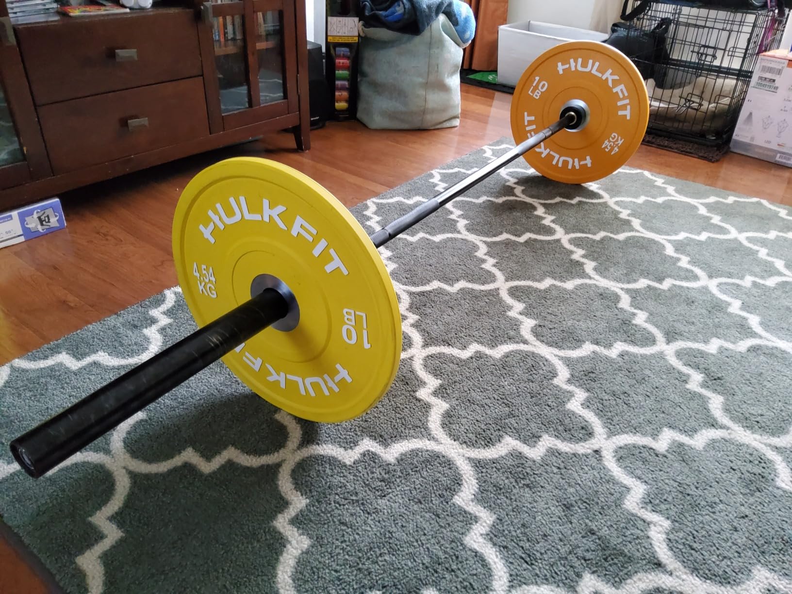 HulkFit 2-inch Sport Series Olympic Weight Plates Bumper Plates for Barbell Weightlifting Strength Training with Shock Absorbing Low Bounce Technology - Black & Multicolor customer photo 2