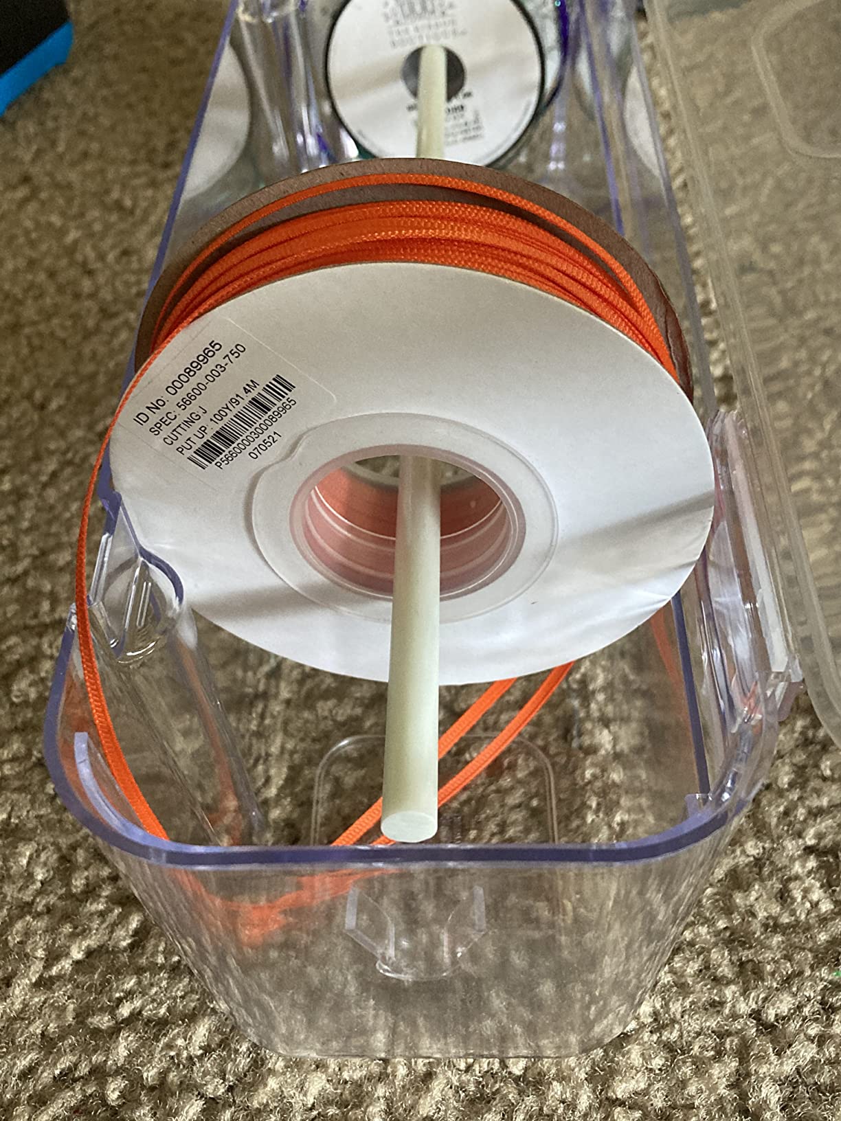 Deflecto Ribbon Dispenser, Clear Plastic, 13.3