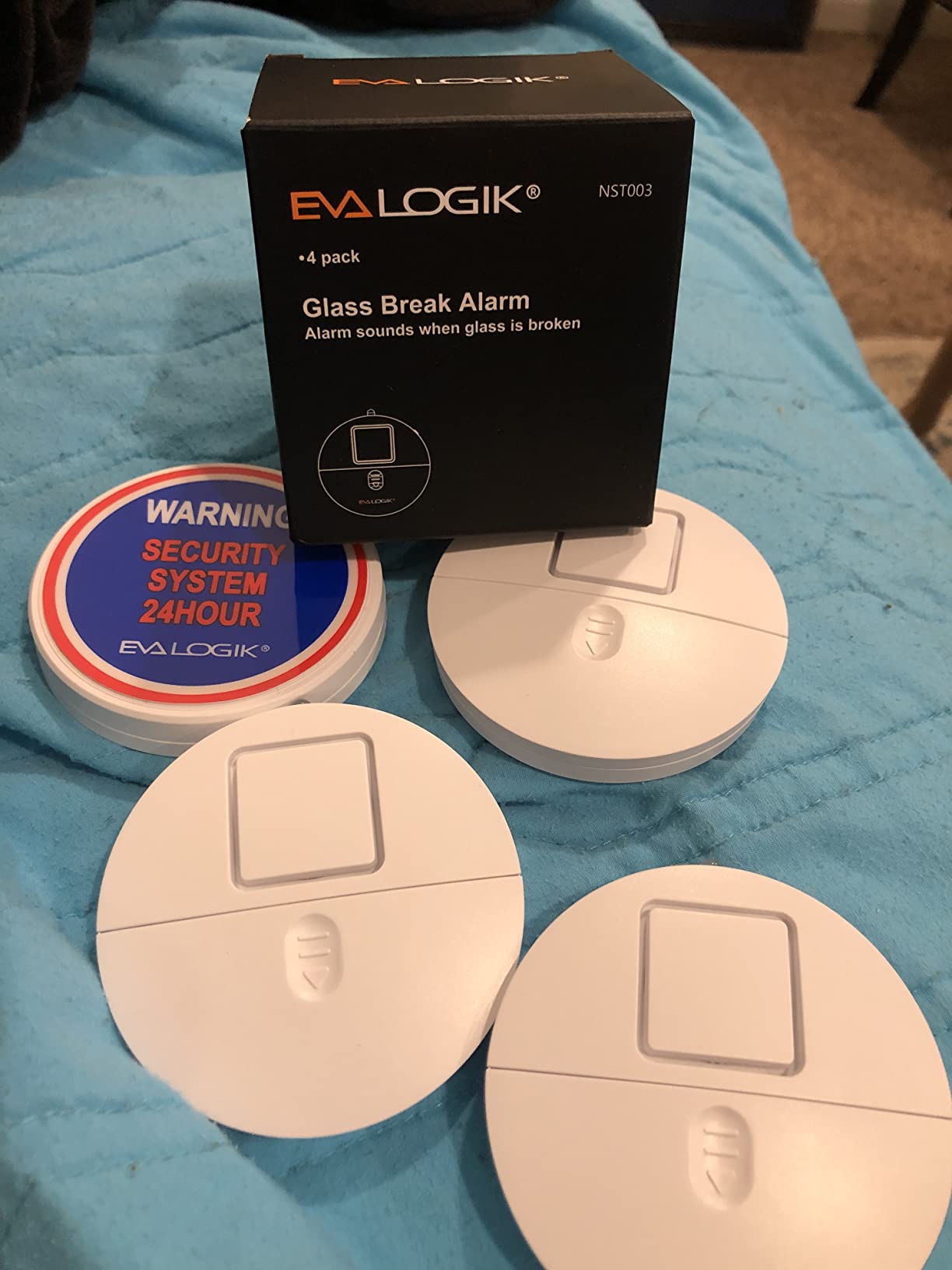 Window Alarm System 4-Pack - Ultra-Loud 120dB Alarms with Advanced Vibration Sensors - Window Security Alarms for Glass Break Detection - Features Low Battery LED Indicator customer photo 1