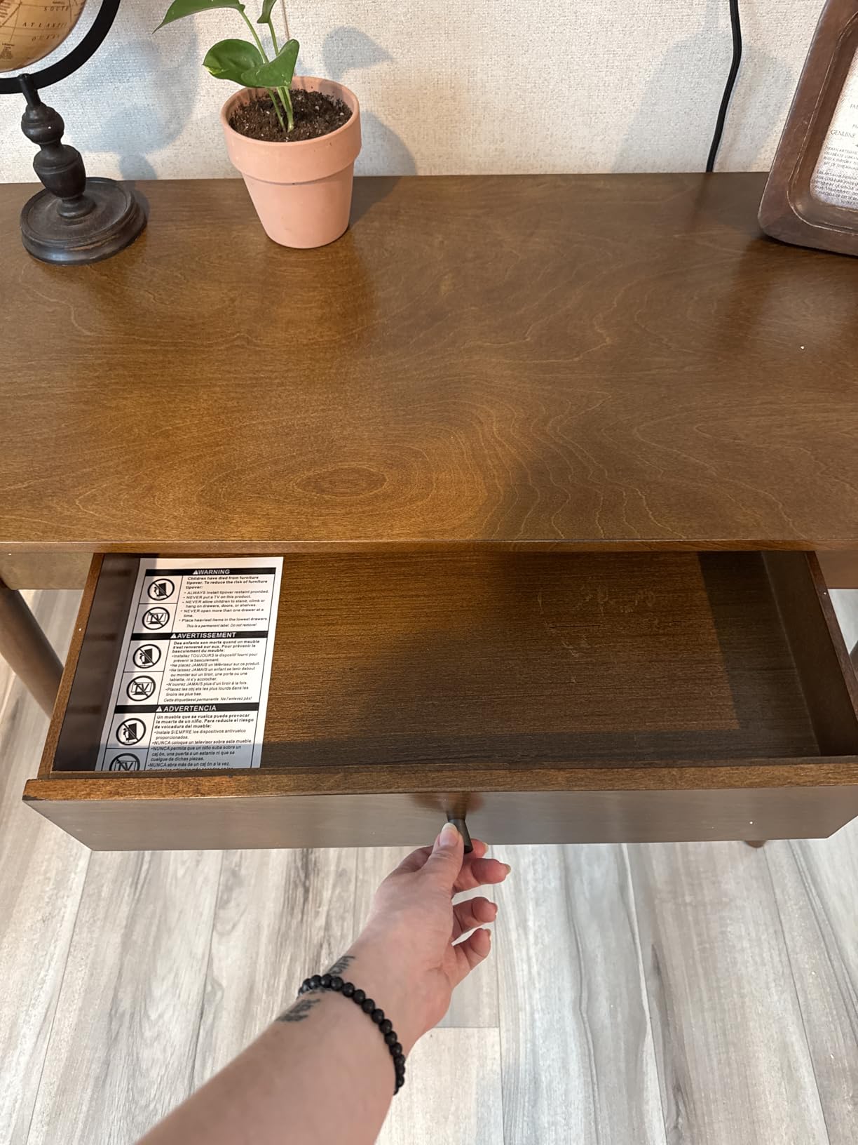 Melissa Mid Century Walnut Desk by Linon customer photo 2
