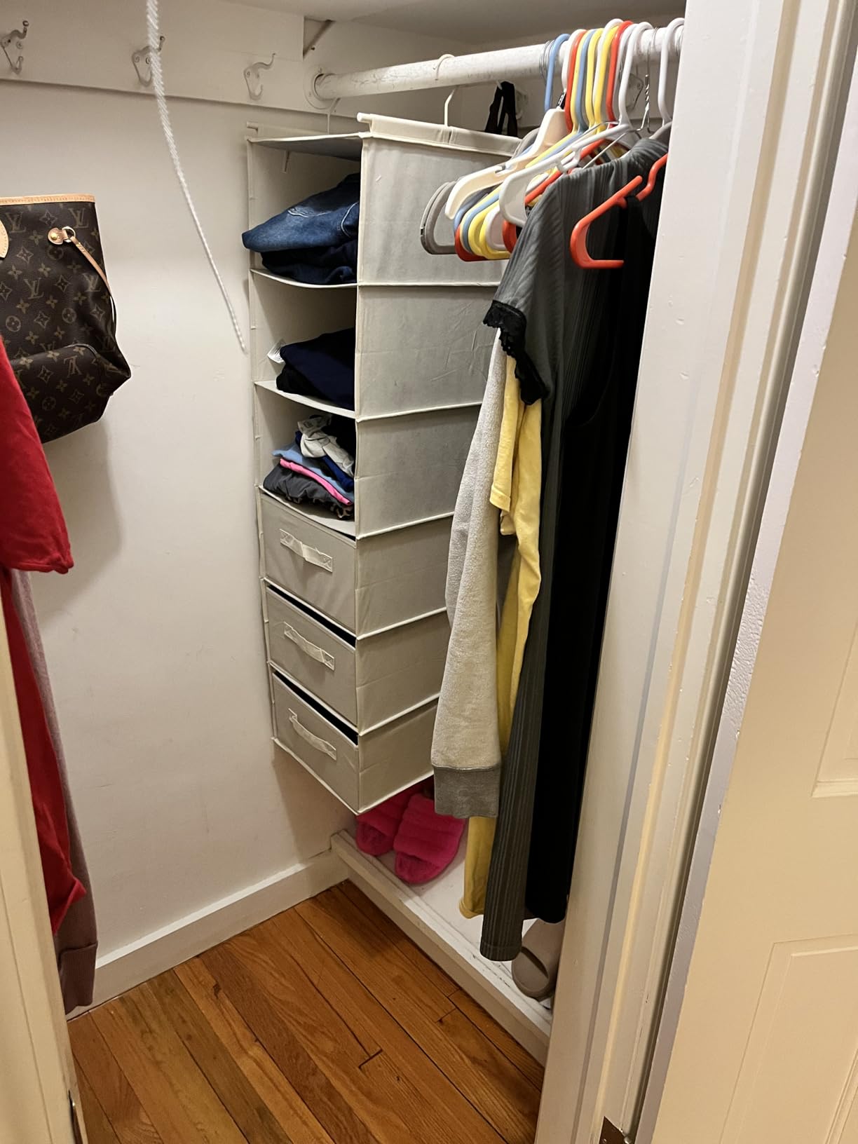 MAX Houser 6 Tier Hanging Closet Organizer with 2 Sturdy Hooks, Grey customer photo 2