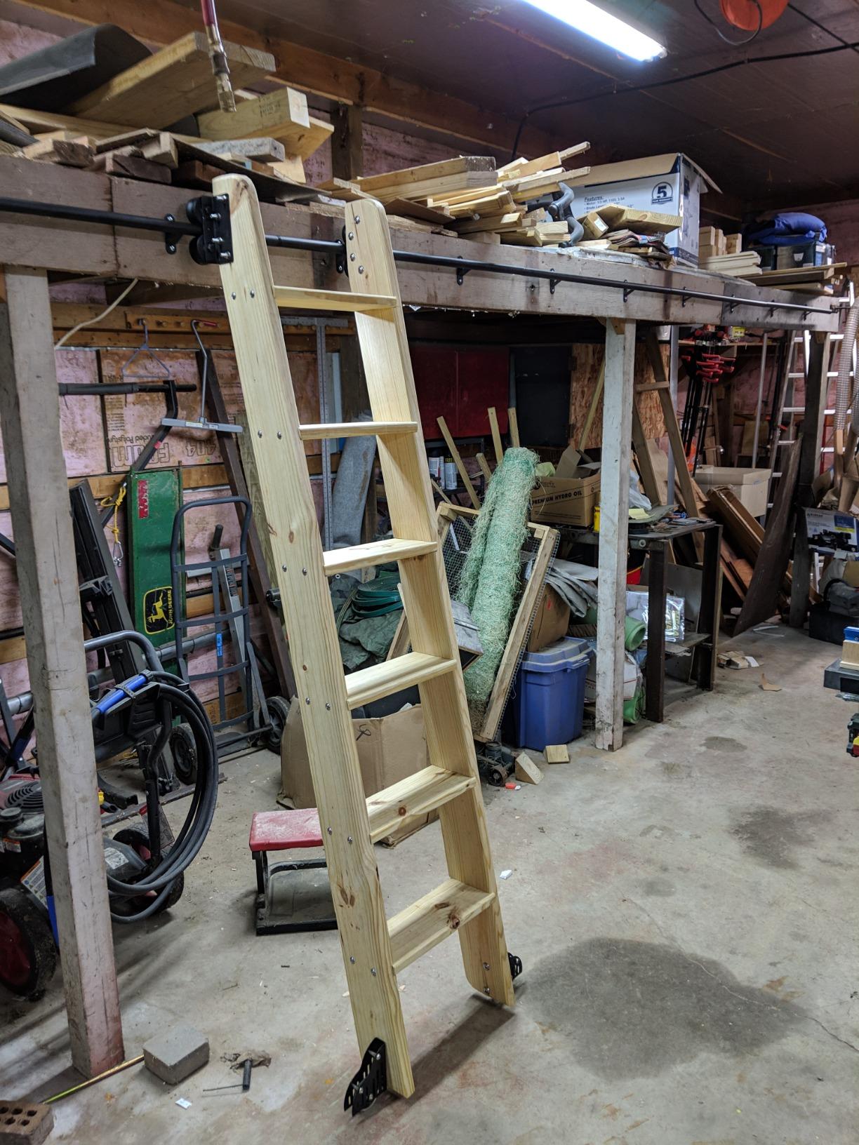 Serene Rolling Ladder Hardware Library Sliding Ladder Hardware Kit with 39'' (1000mm) Round Track/Rail customer photo 1