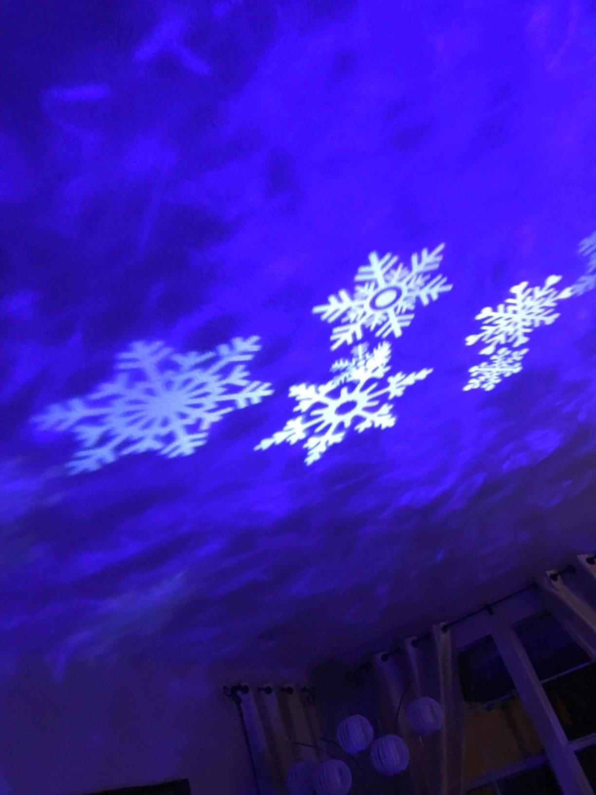 Halloween Christmas Projector Lights Outdoor, Brighter 14 HD Slides (3D Ocean Wave +Patterns) Waterproof Holiday Projector Lights Outdoor Indoor, Xmas Halloween Decorations for Yard Garden customer photo 1