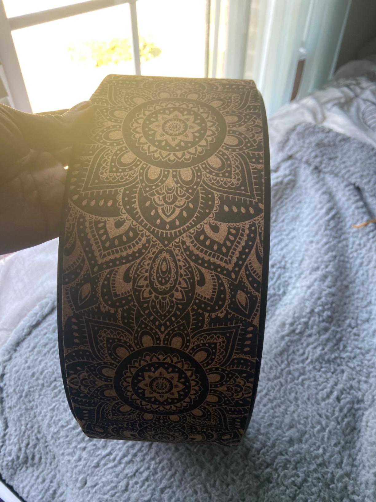YOGA DESIGN LAB | THE YOGA WHEEL | Eco Printed, Extra Strength, Padded, Dharma Exercise Wheel | Designed in Bali | Enhance Your Postures and Stretch Deeper (Mandala Black,) customer photo 2