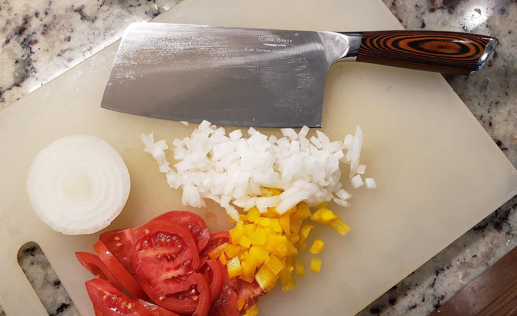 Cleaver Knife Ultra Sharp Meat Cleaver 7 inch Butcher Knife. High Carbon German Stainless Steel Chef Knives for Kitchen and Restaurant customer photo 2