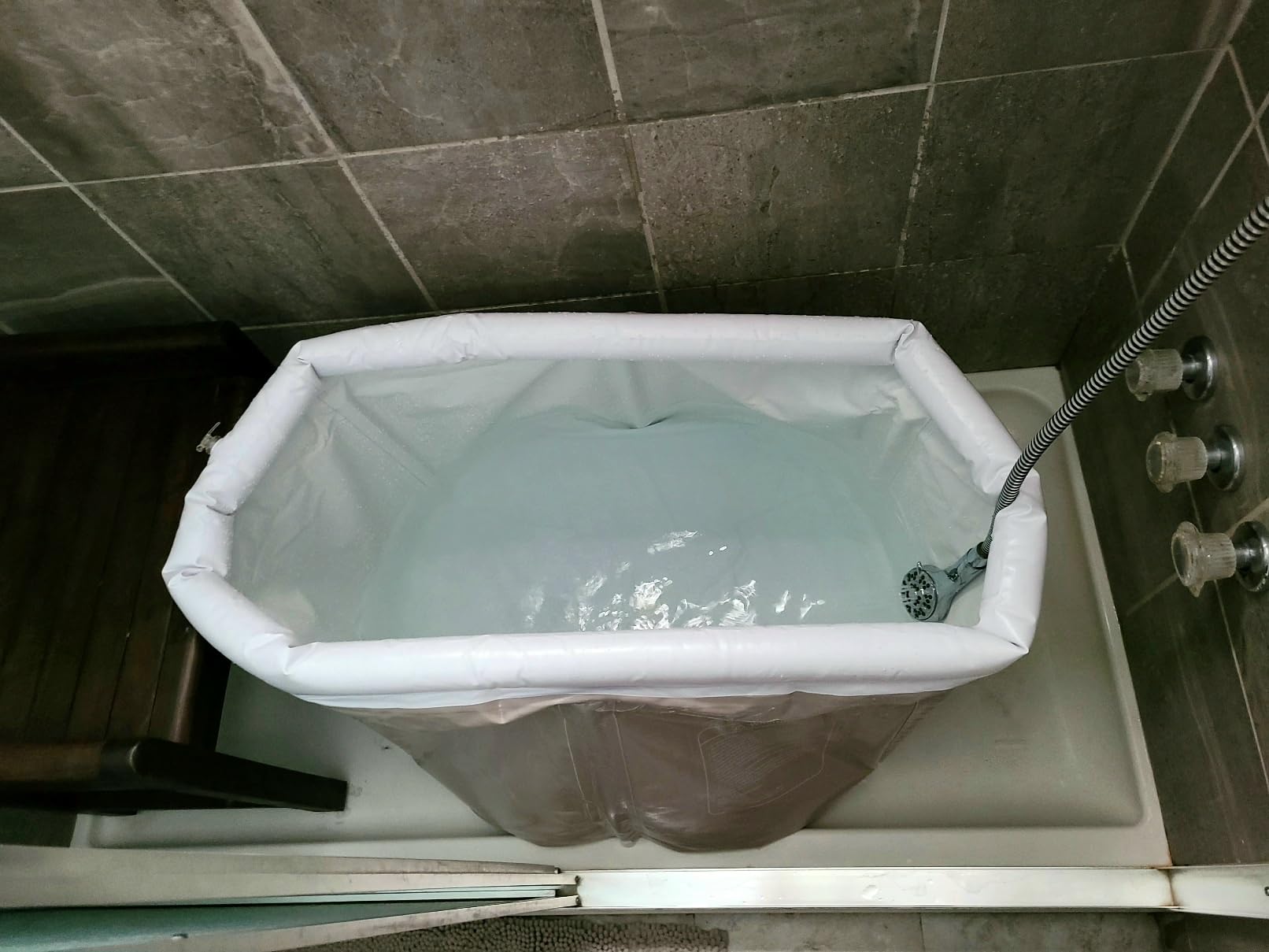 Portable Bathtub (Small) by Homefilos, Ice Bath and Cold Plunge for Athletes, Inflatable Adult Size Japanese Soaking Hot Tub for Shower Stall customer photo 2
