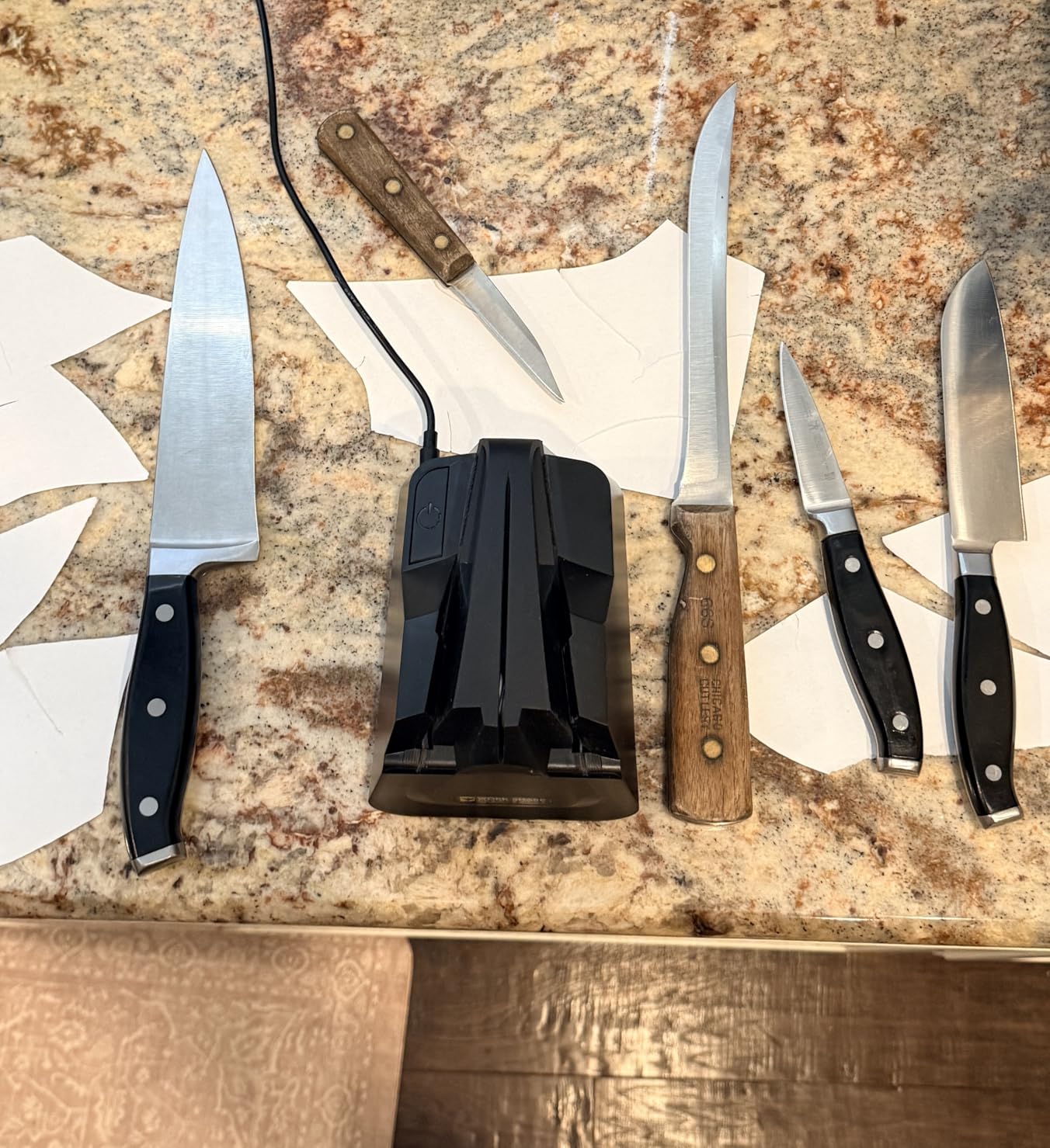 Work Sharp Electric Kitchen Knife Sharpener - Get knives ready for cookouts and BBQ's- Fits in Kitchen Drawer, Sharpens every time, fast & easy customer photo 1