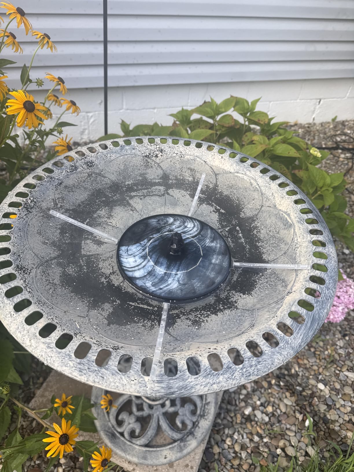 VIVOHOME Bird Bath with Solar Fountain for Outside, Pedestal, Green customer photo 2
