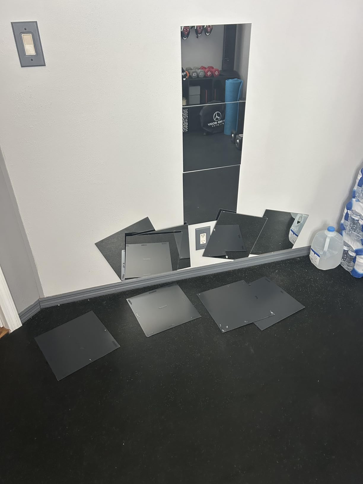 Murrey Home Wall Mirror for Home Gym Mirror, Full Length Mirrors Wall Mounted, Frameless Full Body Mirror Tiles for Wall, Door, Garage, 12