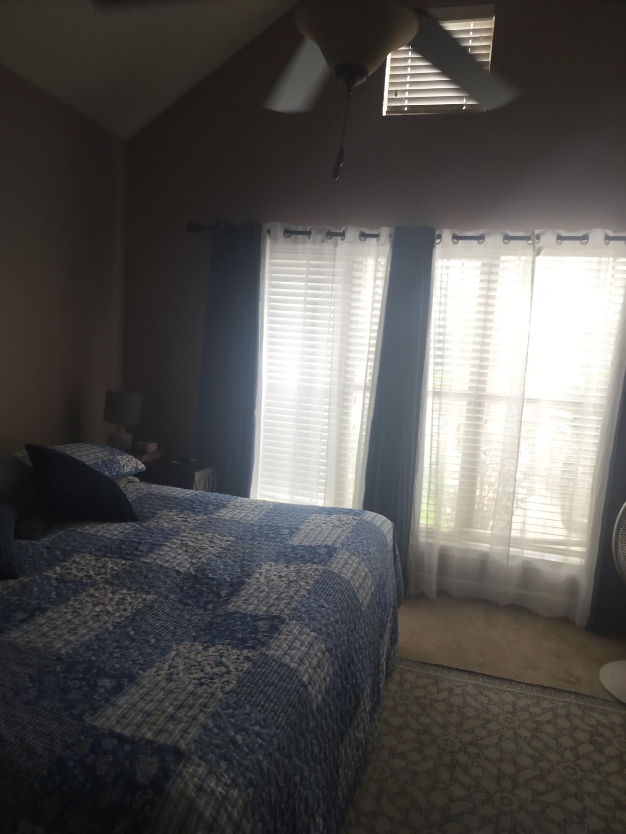 NICETOWN Grey Blackout Curtains 108 inches Long for Bedroom - Grommet Triple Weave Energy Saving Thermal Insulated Solid Drapes Sound Reducing Window Treatments for Living Room, W52 x L108, 2 Panels customer photo 1