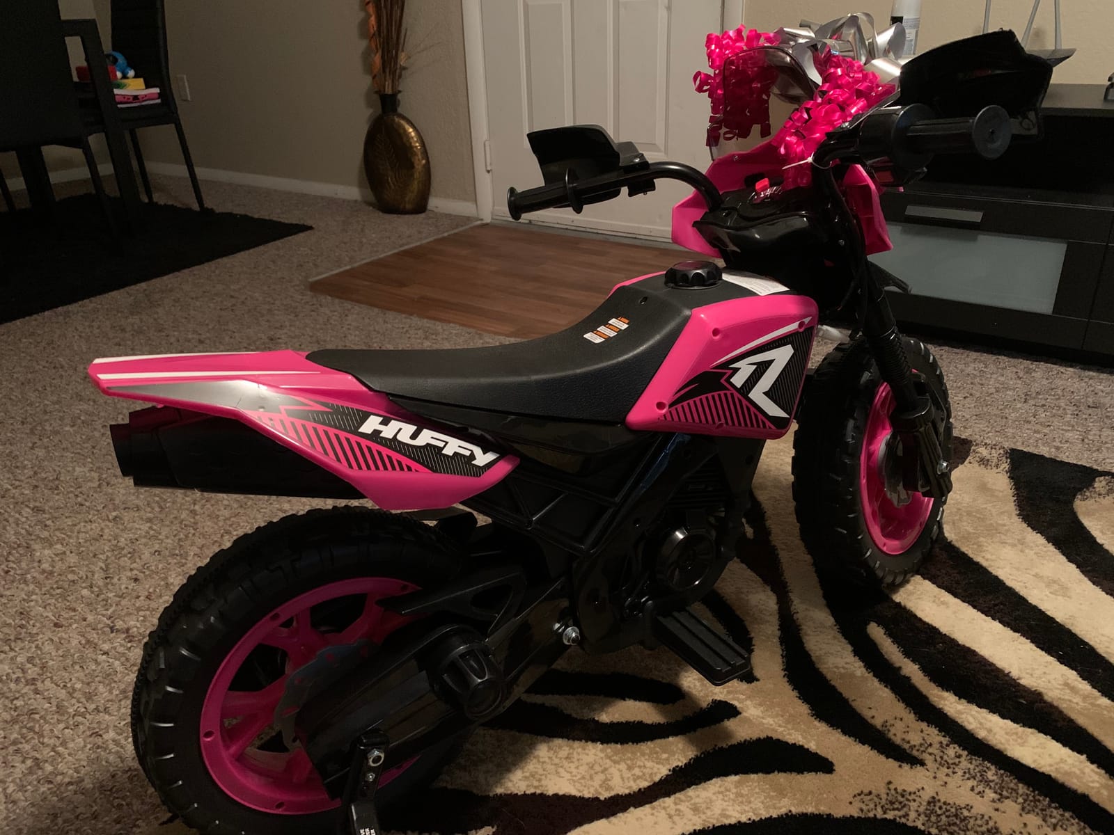 Huffy Ride on Motorcycle for Kids, Ideal for Ages 2-5 Years Old, 6V Ride On Motorcycle, Training Wheels, Realistic Engine Sounds, Simple Wall Charger, Max Weight 65lbs, 2 MPH, Pink customer photo 1