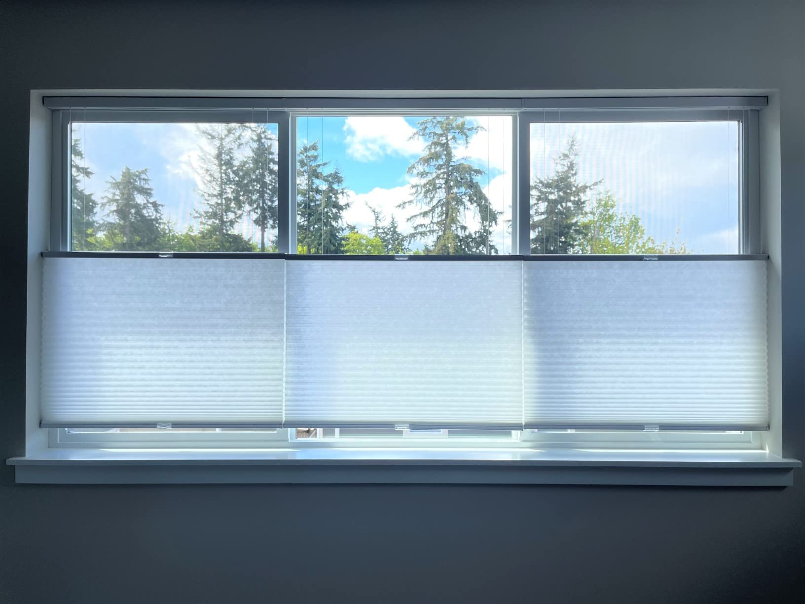 BlindsAvenue Cordless TDBU Cellular Shade, White, 34