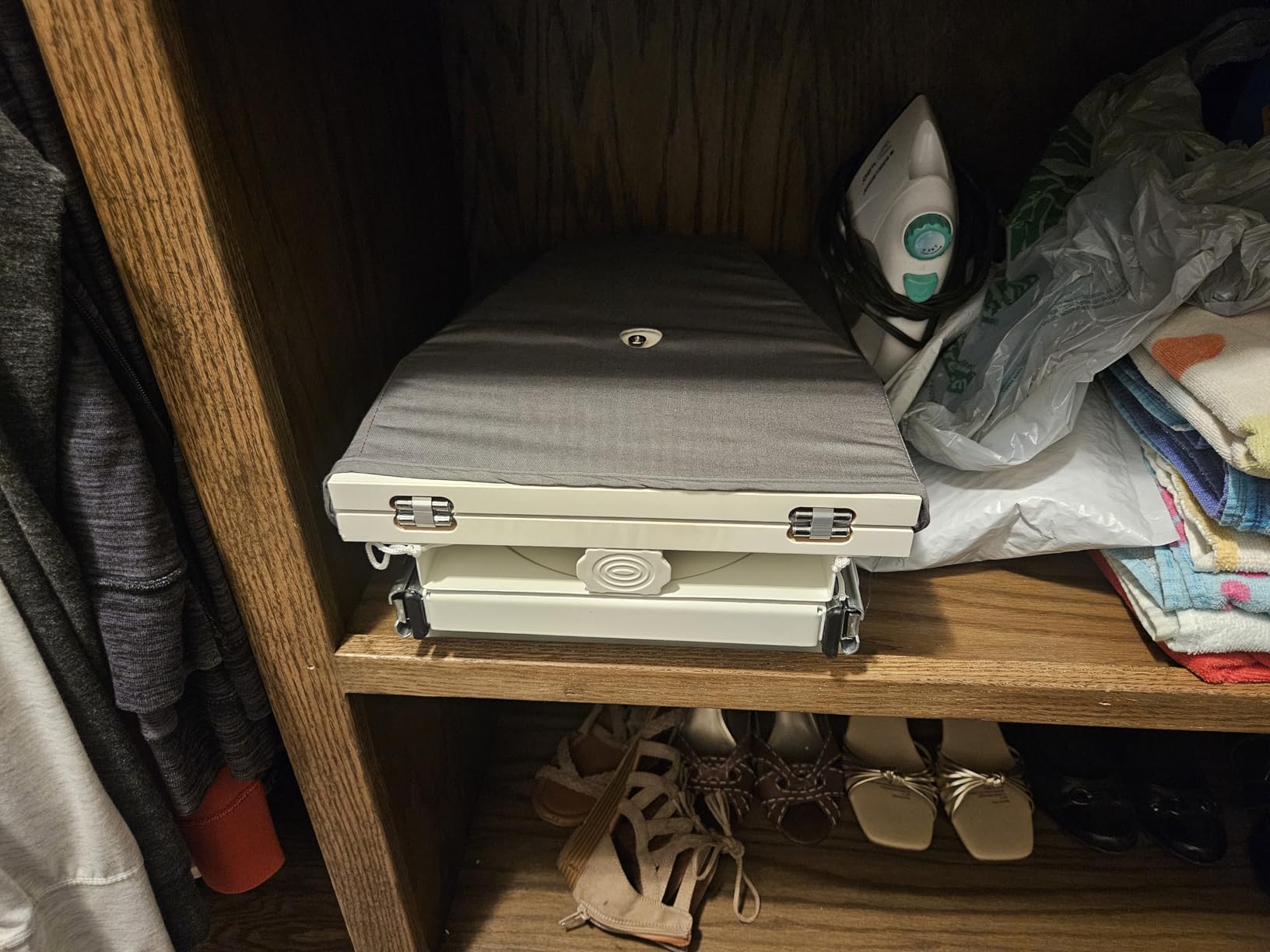 SAROSORA Retractable Ironing Board Closet Pull-Out Stow Away in The Cabinet Easy to Install (Navy Blue) customer photo 2