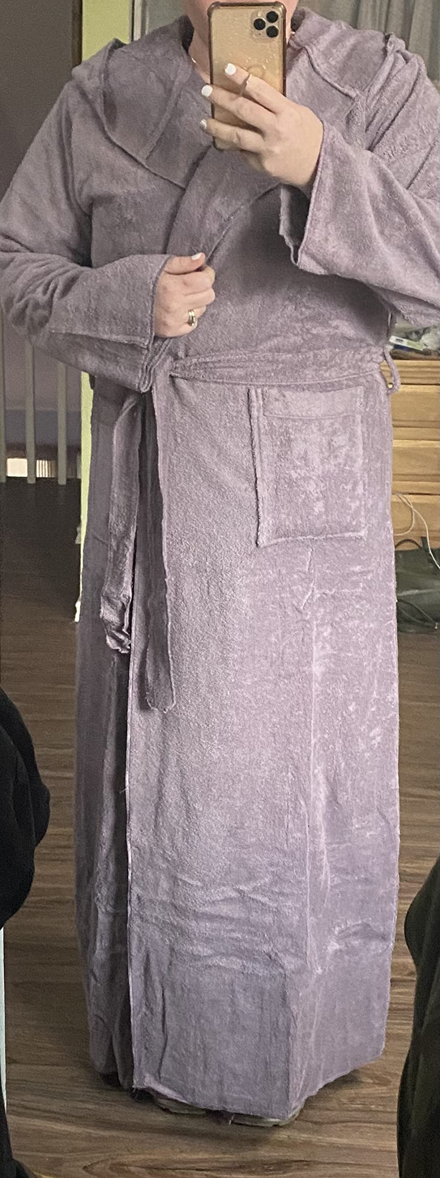 Arus Women's Princess Robe Ankle Long Hooded Turkish Cotton Bathrobe customer photo 1