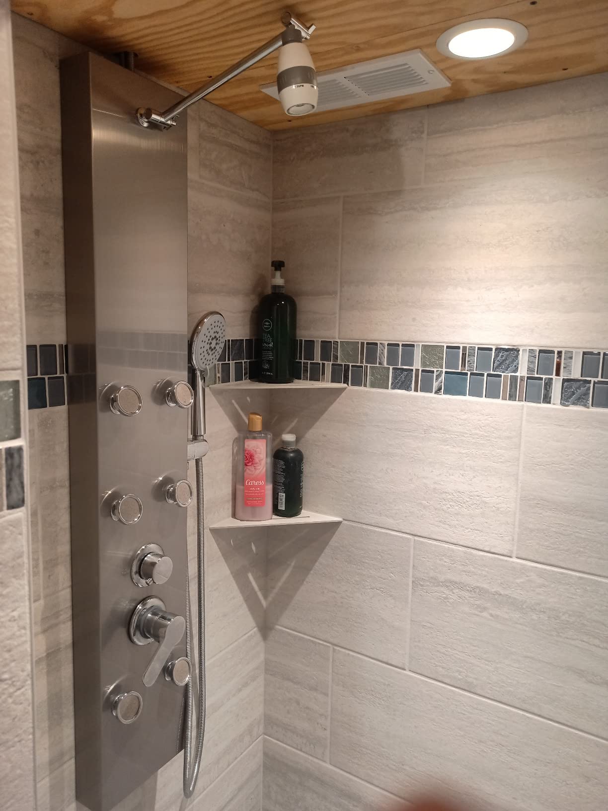 ROVOGO Shower Panel Tower System With Adjustable Shower Head, Brushed customer photo 1