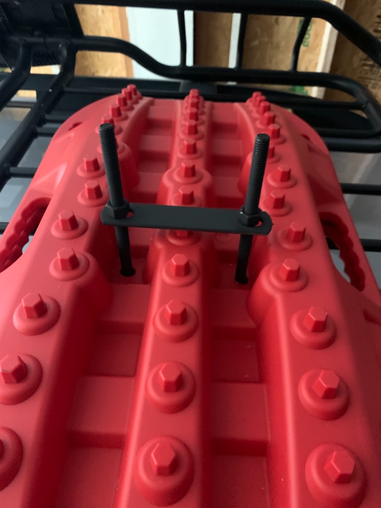BUNKER INDUST Off Road Traction Boads, 2 Pcs Short Recovery Track Traction Mats for 4WD Mud, Sand, Snow Ramps-Red Tire Traction Tool (Without Strap) customer photo 1