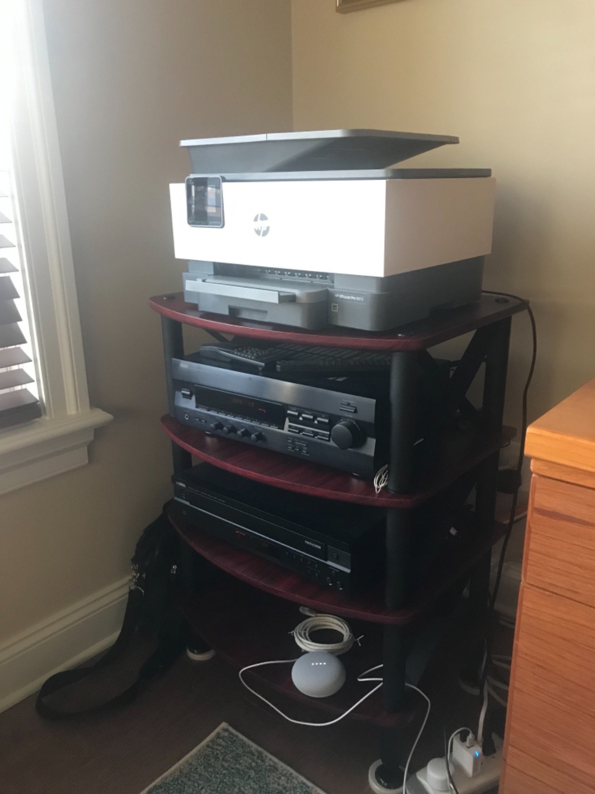 Pangea Audio Vulcan X Four Shelf Audio Rack Media Stand, and Components Cabinet Rosenut Red customer photo 2