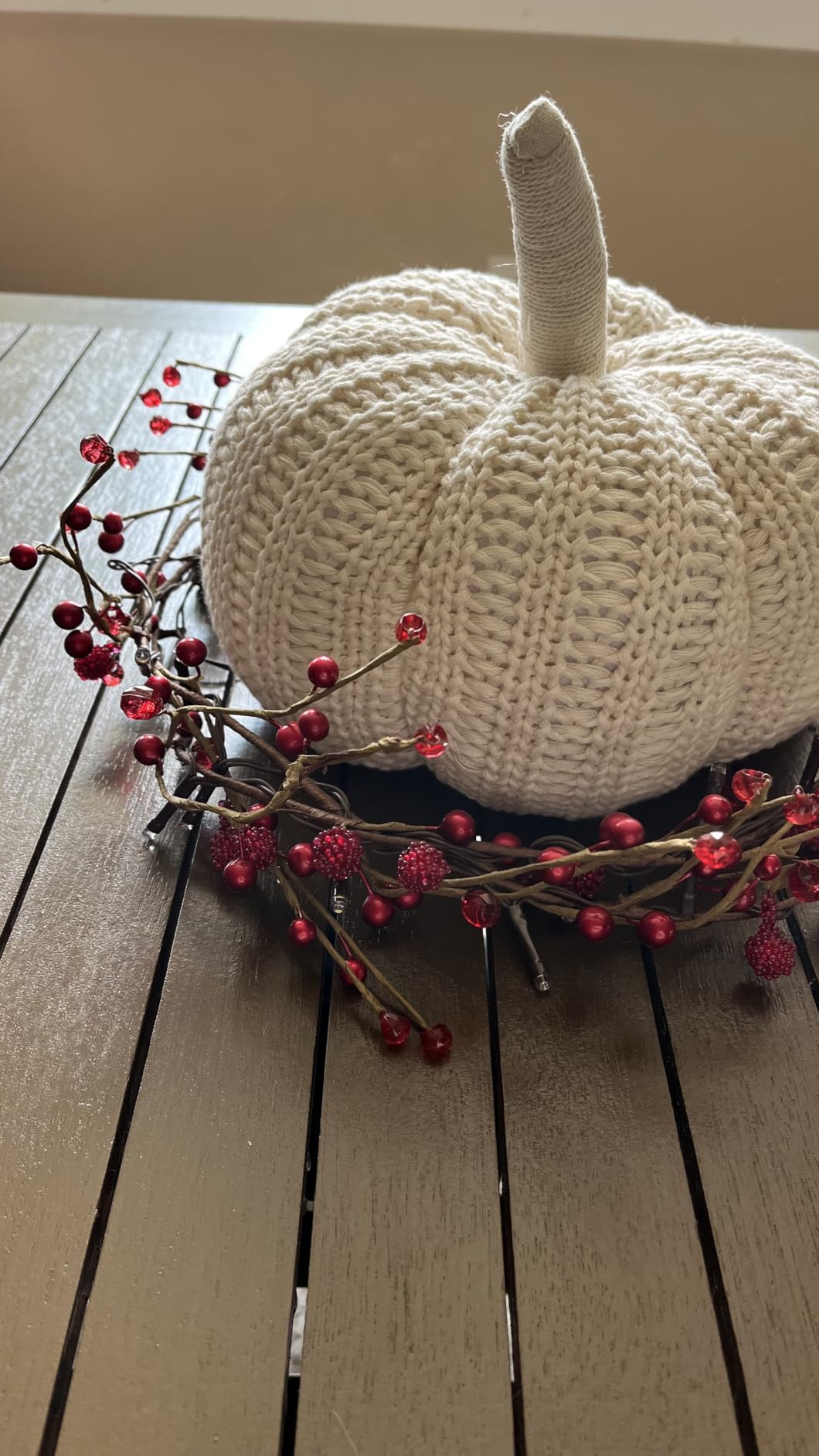Rhytsing Red Berry Branch Pre-lit Garland with 30LED Lights, Battery Operated Fairy String Lights with Timer Function for Christmas Mantle Decoration Indoor Use - 5.9FT customer photo 2