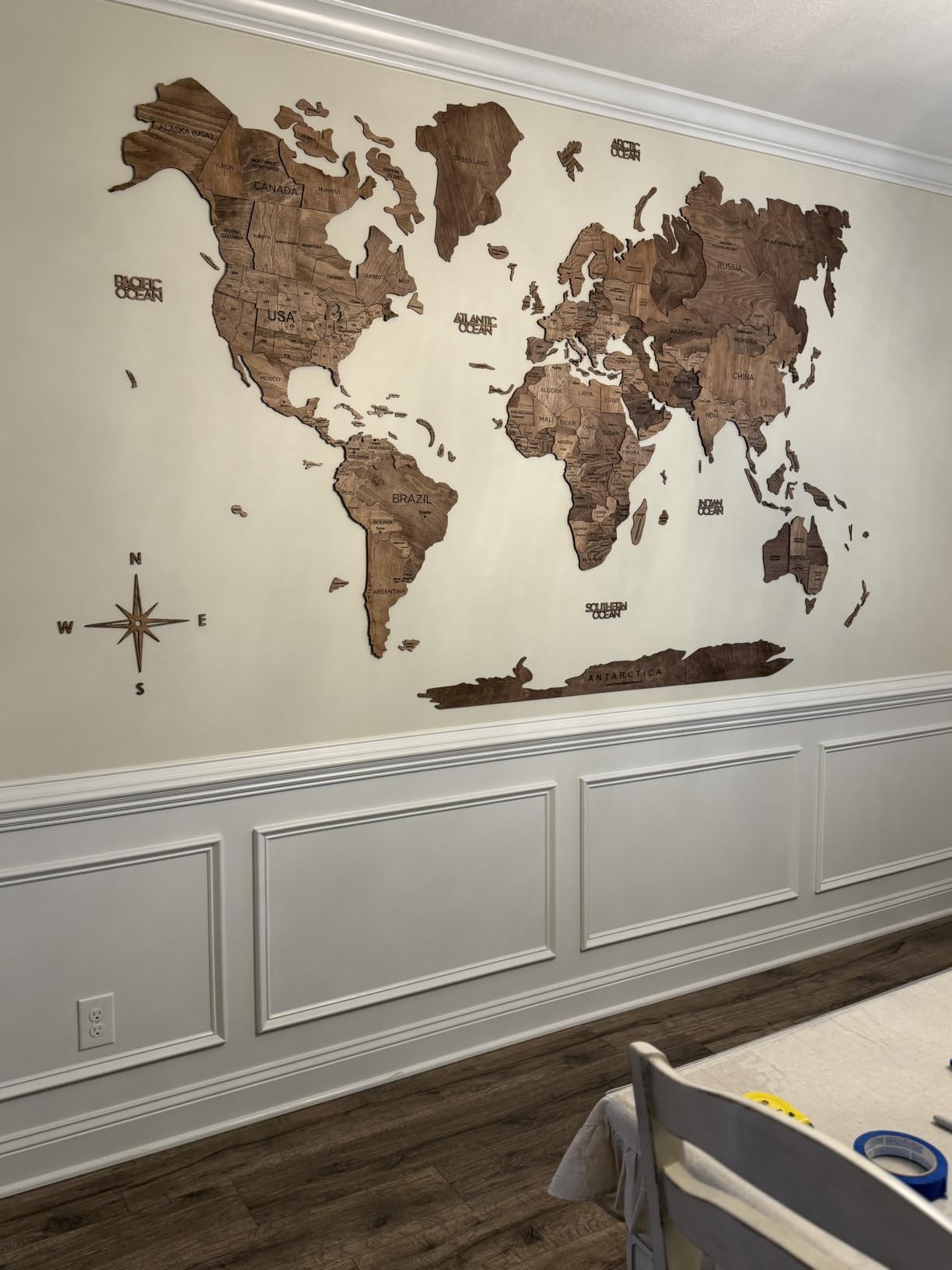 Enjoy The Wood 3D Wooden World Map Wall Art (Multicolor, M) customer photo 1