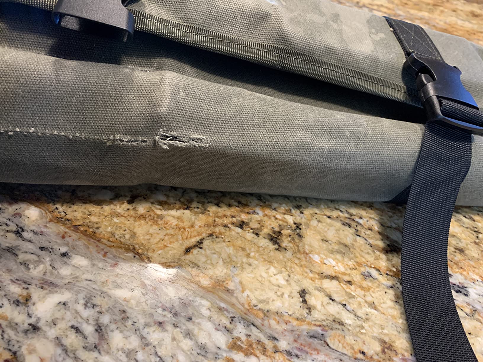 Chef’s Knife Roll Bag,Waxed Canvas Knife Cultery Carrier, Portable Chef Knife Cases,Knife Pouch Holders With 10 Slots Plus 1 Zipper Pockets Can Hold Home Kitchen Knife Tools Up To 18.8” customer photo 2
