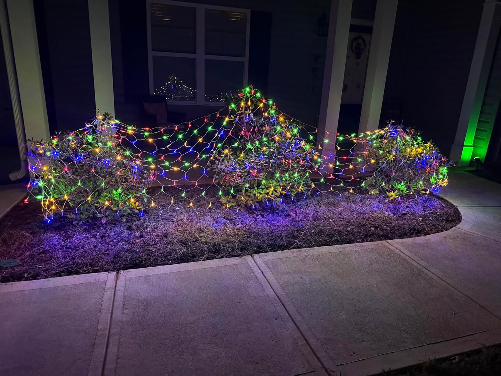 LYHOPE 12ft x 5ft 360 LED Christmas Net Lights, 8 Modes Low Voltage Mesh Christmas Decorative Lights for Xmas Trees, Bushes, Wedding, Garden, Outdoor, Indoor Decor (Warm White) customer photo 1