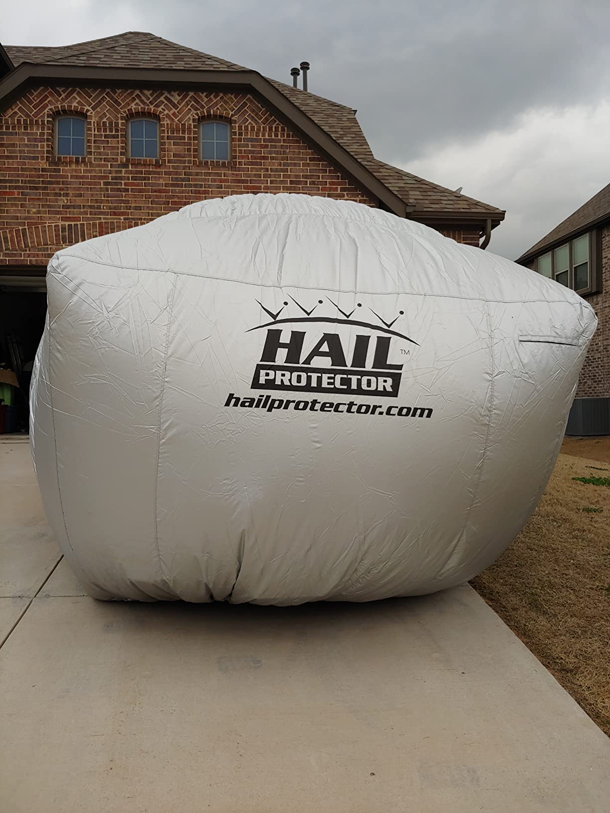 Hail Protector Car Cover, Inflatable Hail Proof Shield for Cars, Portable Protection Against Any Size Hailstones, Complete System - CAR2 (Silver) customer photo 1