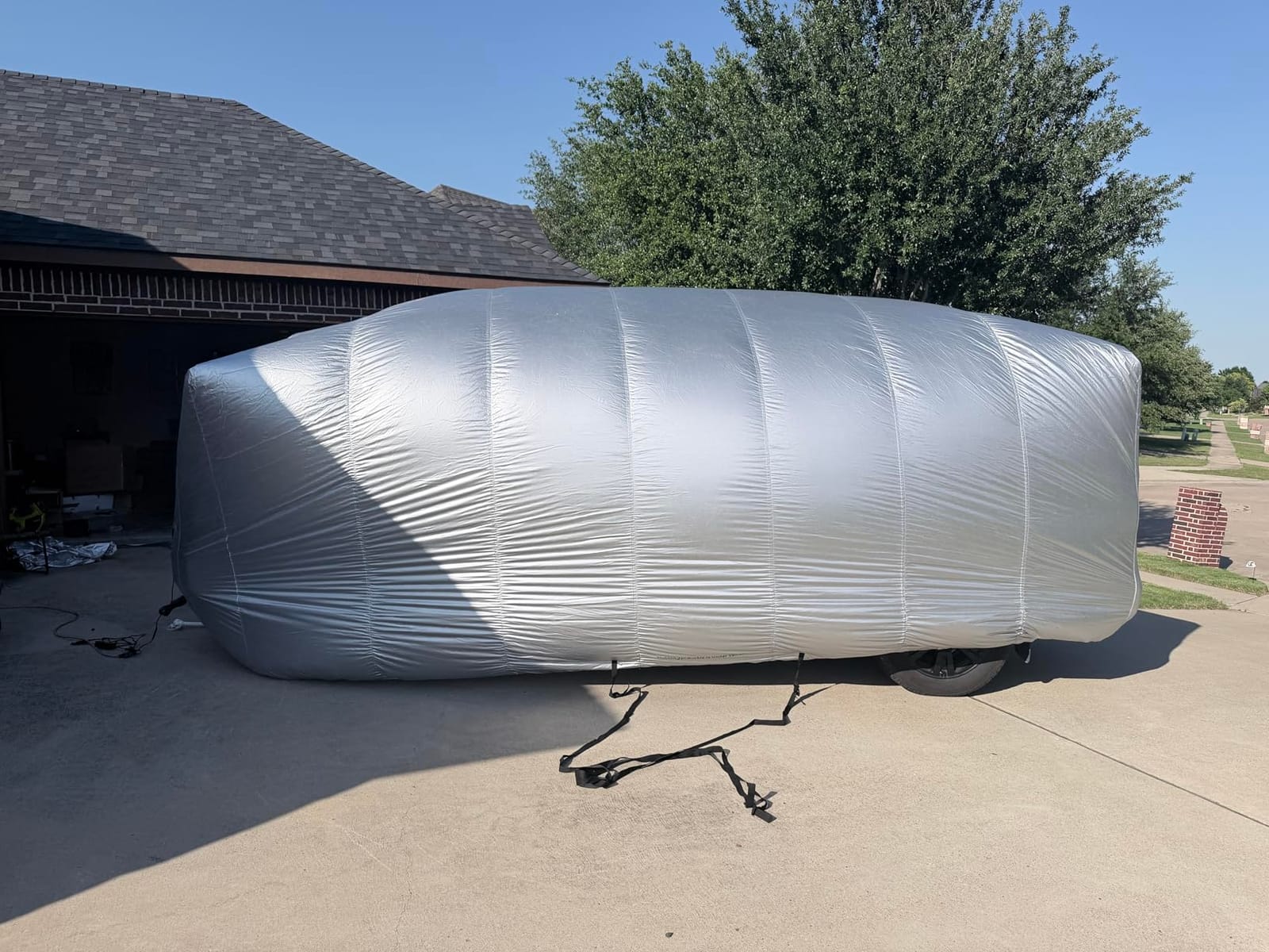 Hail Protector Car Cover, Inflatable Hail Proof Shield for Cars, Portable Protection Against Any Size Hailstones, Complete System - CAR2 (Silver) customer photo 2