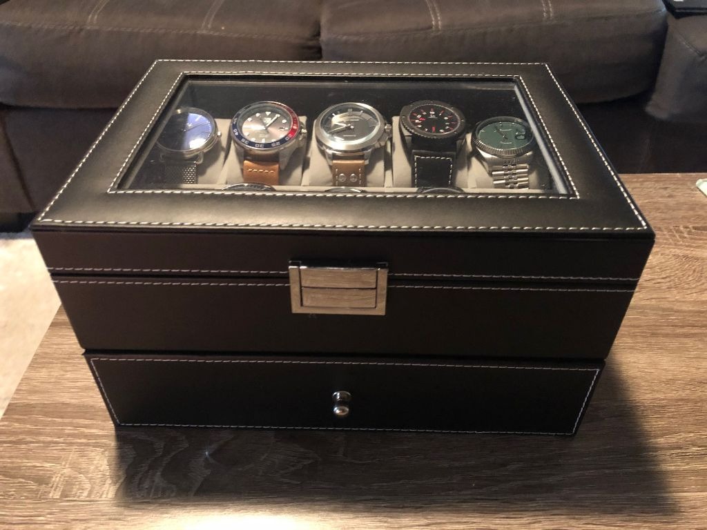 BEWISHOME Watch Case, 20-Slot Watch Box Organizer with Large Glass Lid customer photo 1