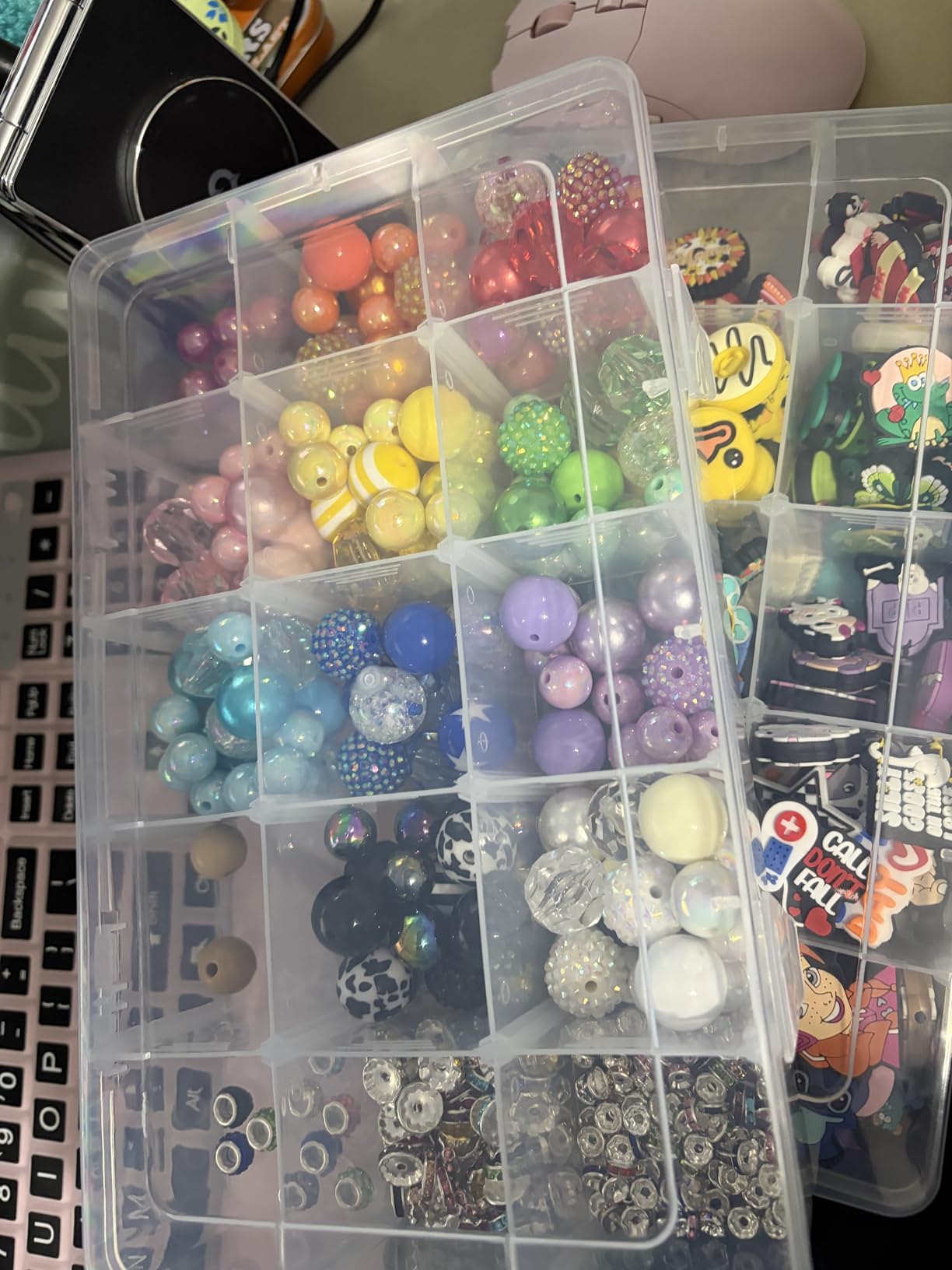 Bead Organizer Storage 2 Pack 15 Grid Clear Plastic Tackle Box Adjustable customer photo 2
