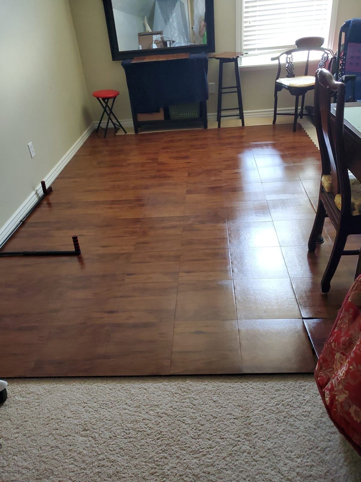 VersaStep by FlooringInc 12 x 12 Inch Interlocking Dance Floor Tiles, Portable Vinyl Dance Floor for Home Practice, 3/8 Inch Thick Snap Together Tap and Ballet Flooring, Black, 32 Tiles, 32 Sq Ft customer photo 2