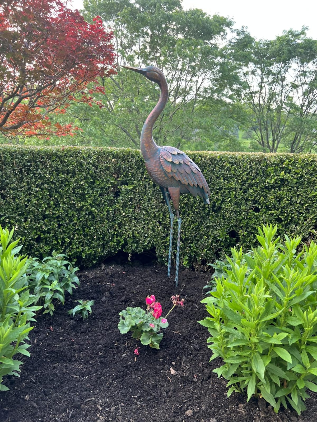 chisheen Outdoor Garden Crane Statues and Sculptures Metal Yard Art Statue for Garden Decoration Large Size customer photo 2
