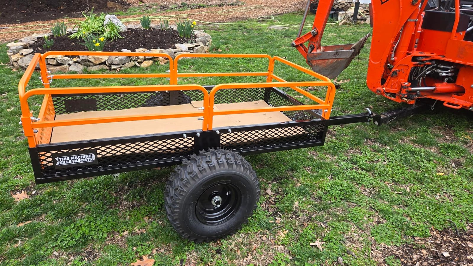 Impact IMPLEMENTS® 1500lb ATV/UTV/Tractor Trailer with Solid Steel Floor, Aggressive Tires, & Pivoting Tongue. Great for Agricultural Use & Land Management. Designed in Trademarked in The USA! customer photo 1