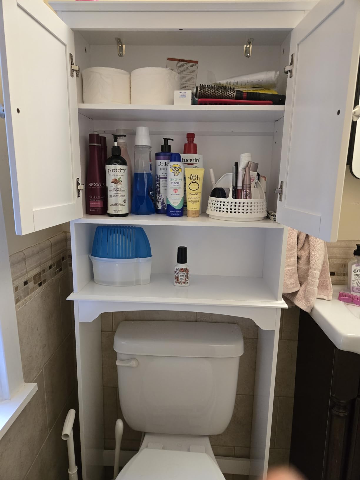 Spirich Over The Toilet Storage Cabinet with Doors, Bathroom Organizer customer photo 1