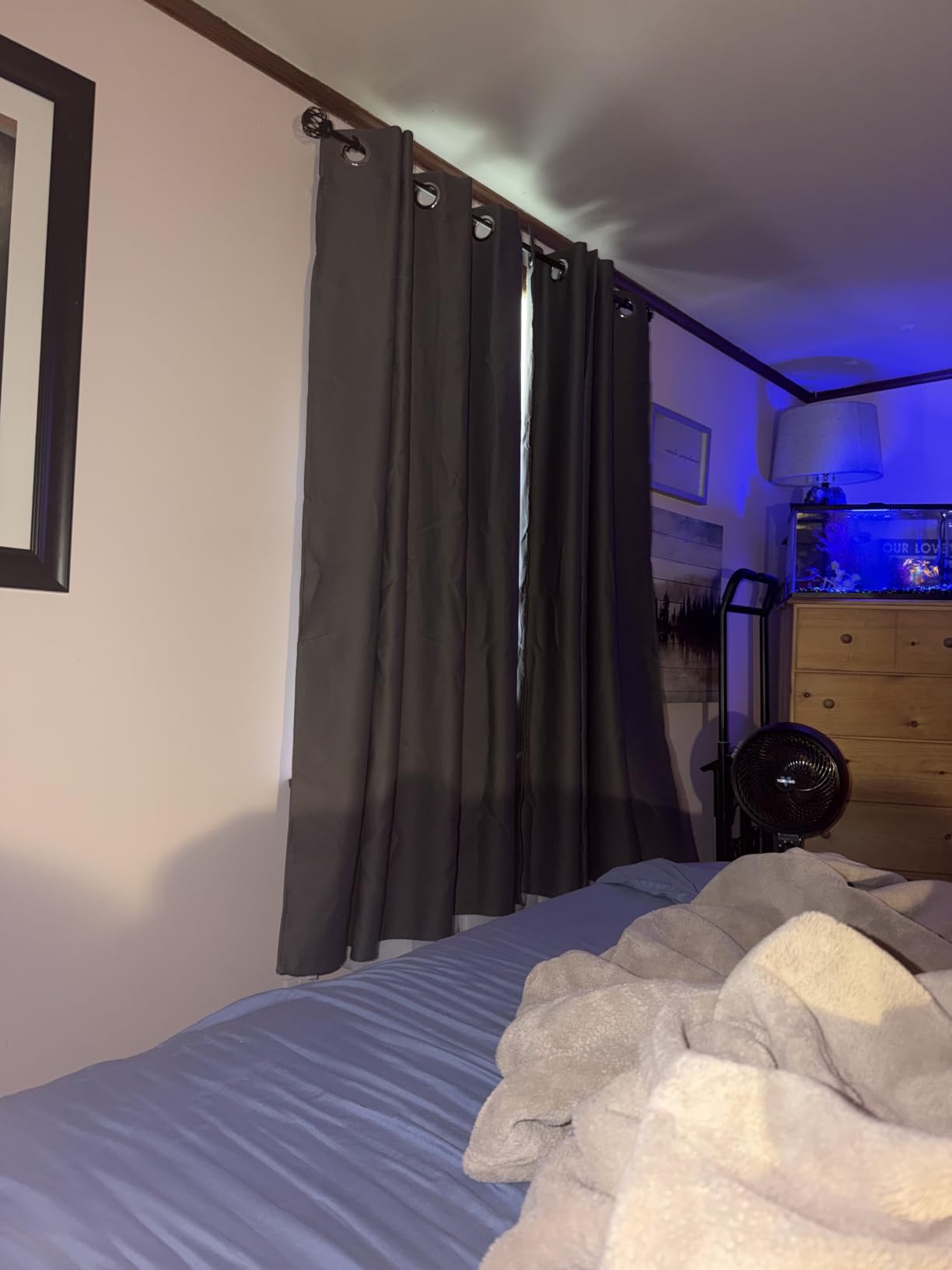 NICETOWN Bedroom Grey Blackout 120 inch Curtains - Triple Weave Energy Saving Thermal Insulated Solid Grommet Blackout Draperies for Patio, W52 x L120, 2 Panels customer photo 1