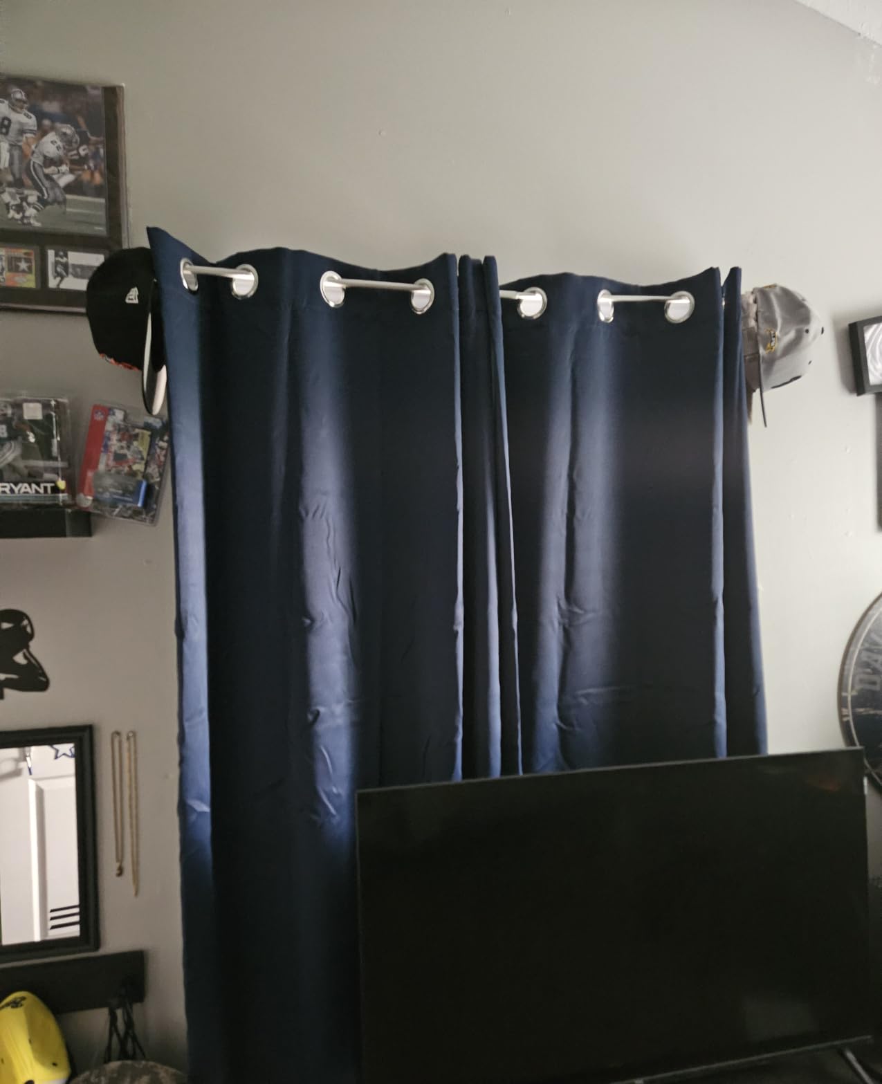 NICETOWN Bedroom Grey Blackout 120 inch Curtains - Triple Weave Energy Saving Thermal Insulated Solid Grommet Blackout Draperies for Patio, W52 x L120, 2 Panels customer photo 2