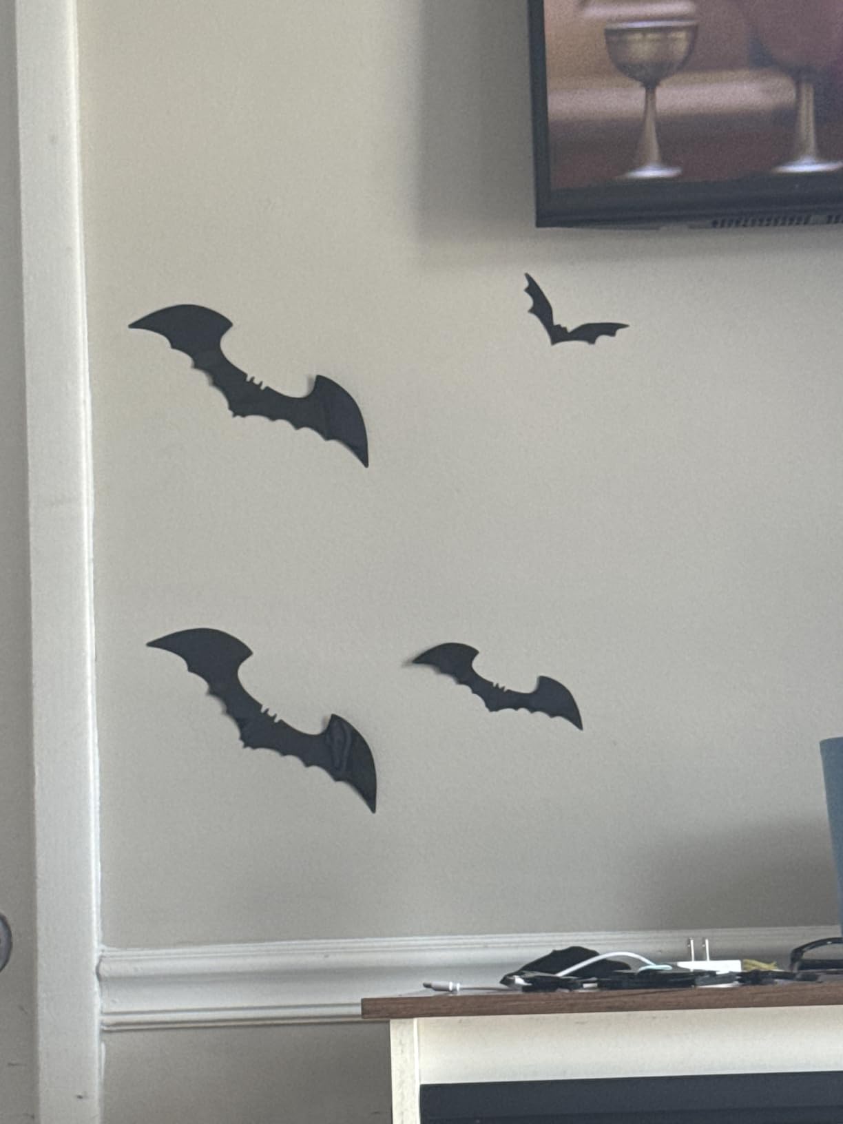 LUDILO 100Pcs Bats Halloween Decorations: Halloween Bats Wall Décor Sticker customer photo 2
