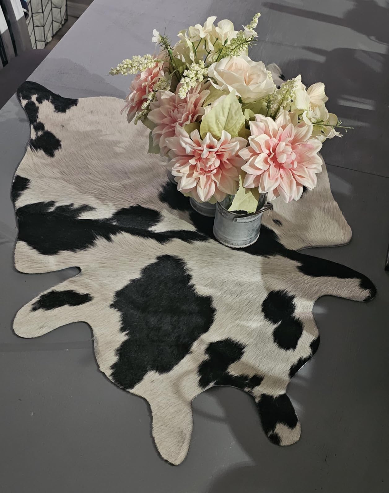 Small Cowhide Rug 2x3 ft, 100% Genuine Mini Cow Hide Rug (Tricolor) customer photo 2