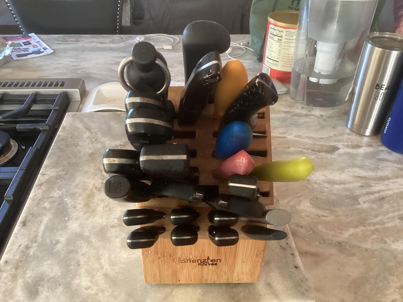 Shenzhen Knives 20 Slot Bamboo Countertop Knife Block – X-Large customer photo 1