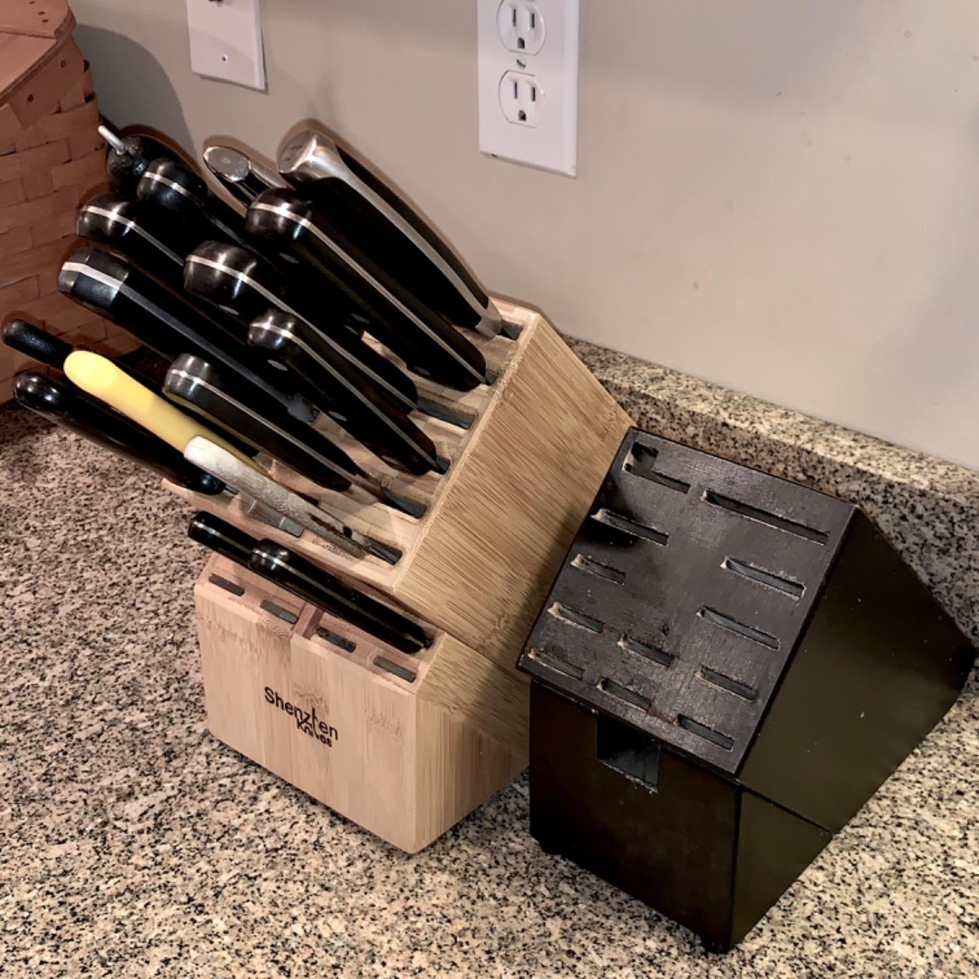 Shenzhen Knives 20 Slot Bamboo Countertop Knife Block – X-Large customer photo 2