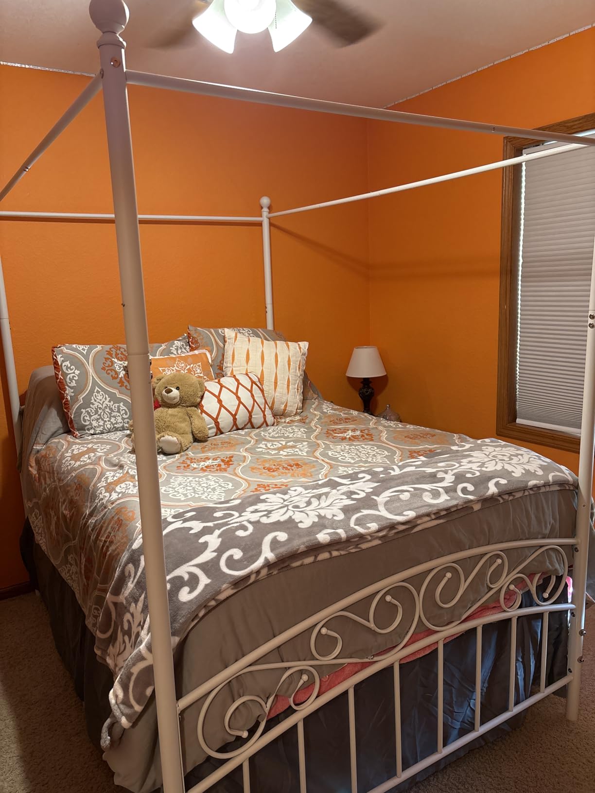 Metal Canopy Bed Frame Four-Poster, Full, Black customer photo 1